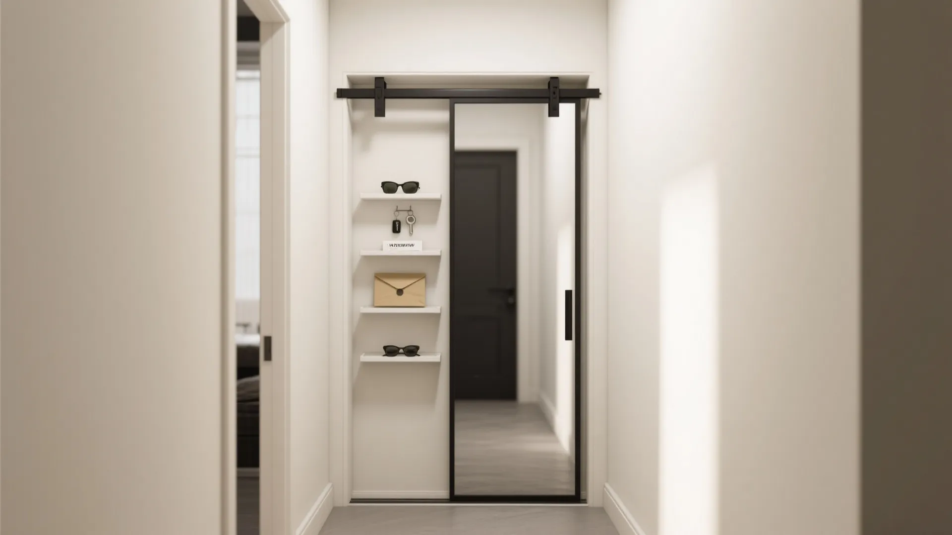 4) In-Stud Niches With Sliding or Mirror-Front Doors