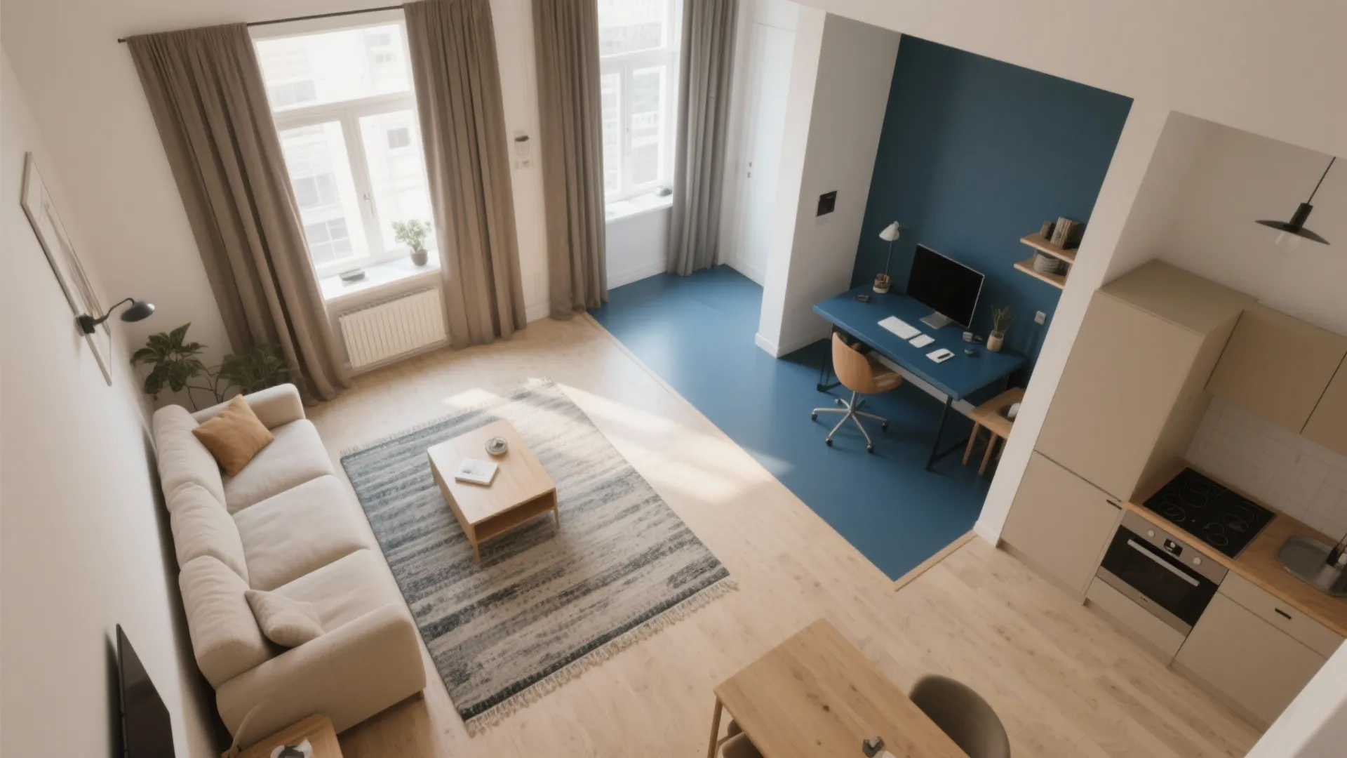 Color Zoning for Studio Apartments