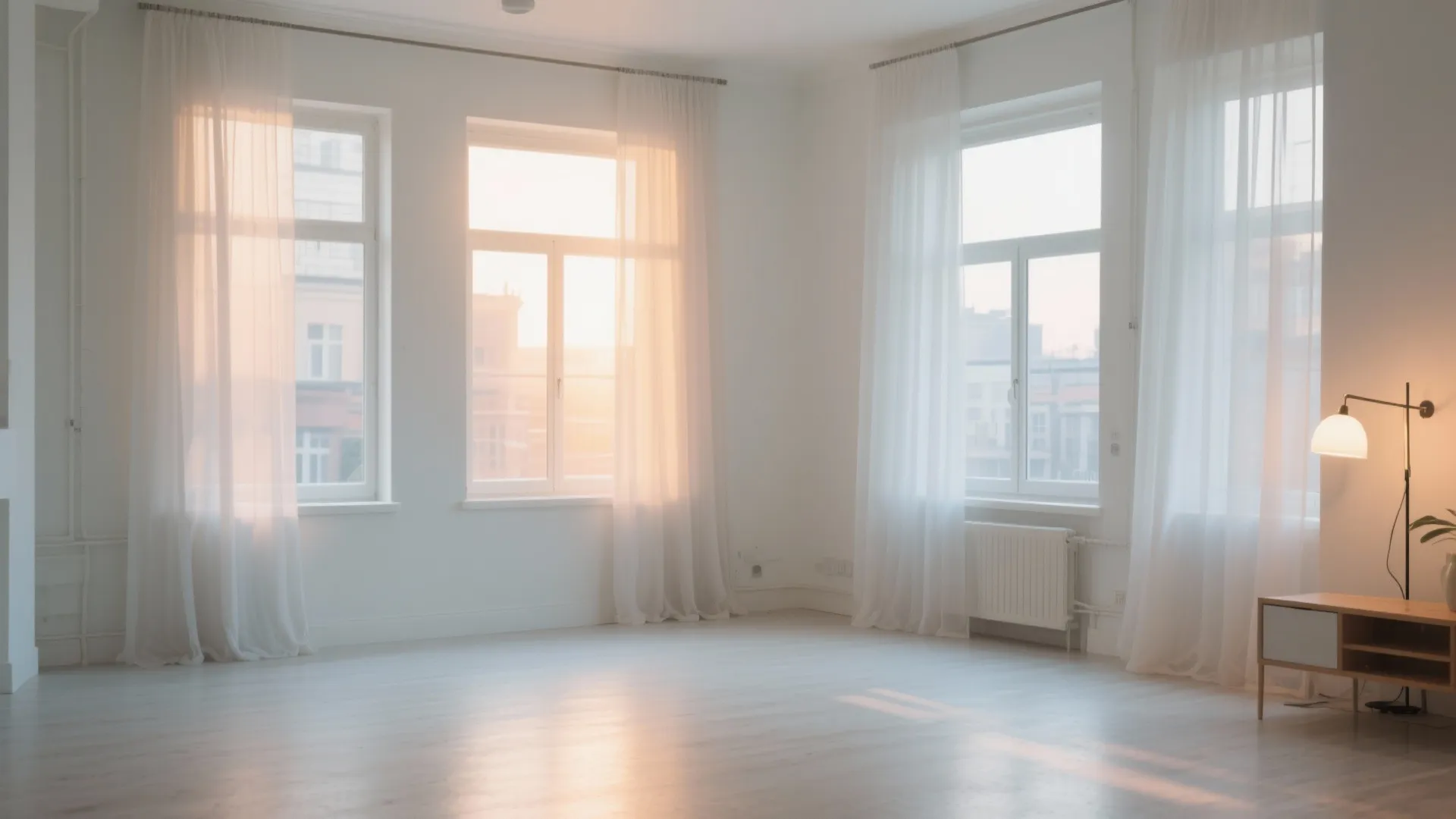 Bright studio with natural and layered lighting