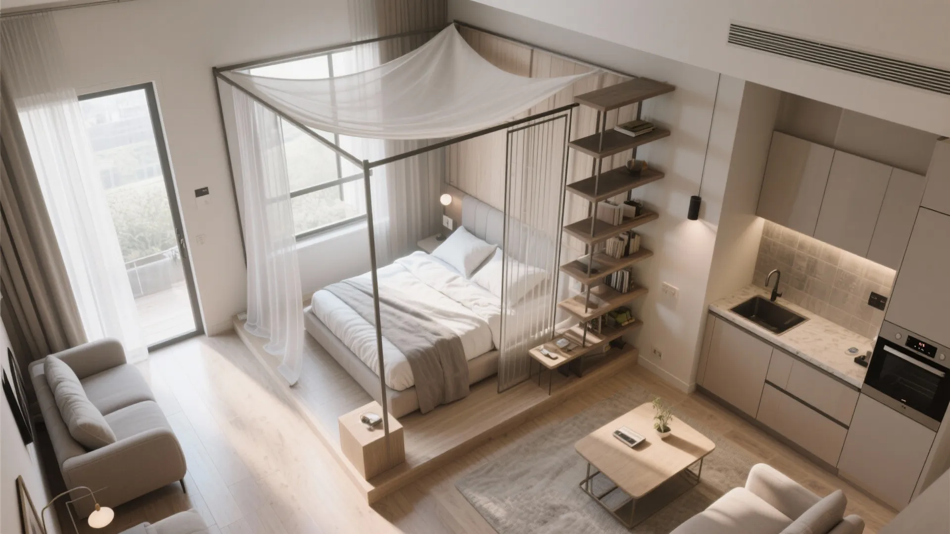 5. Multi-use canopy for studio living