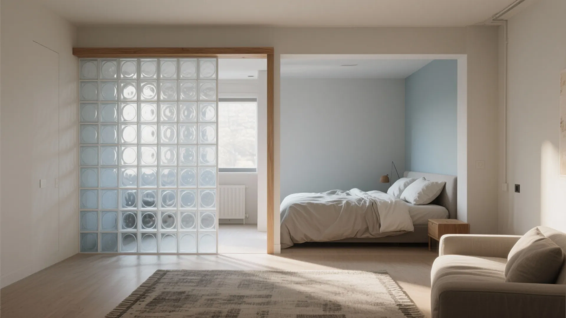 1) Light-Diffusing Partition for Studio Zoning