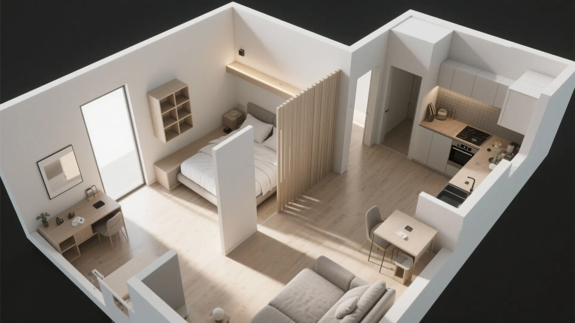 3. Light-Passing Partitions: Block Your View, Not Your Sunlight