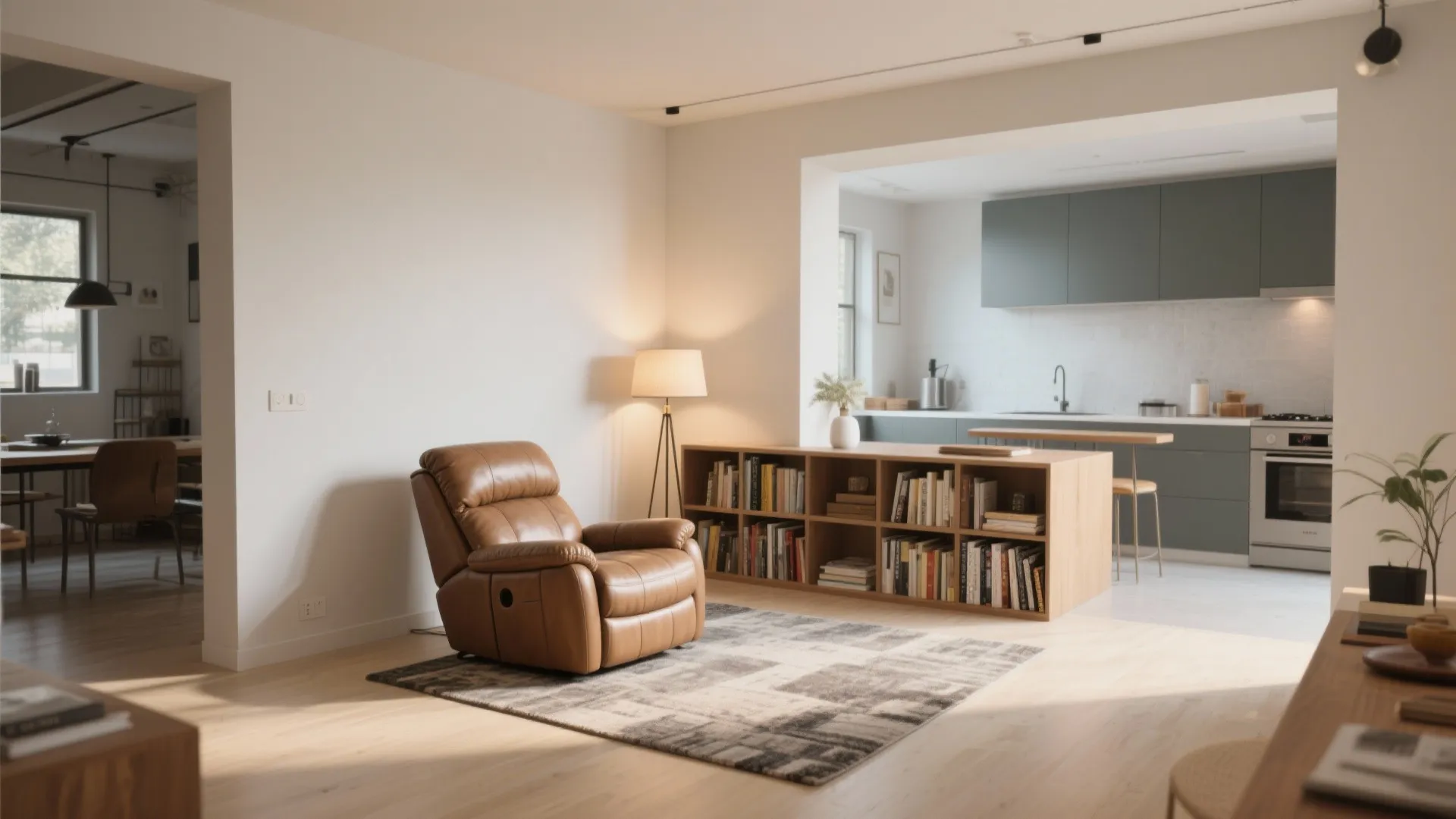 5. Define a Recliner Zone in Open-Plan Small Homes