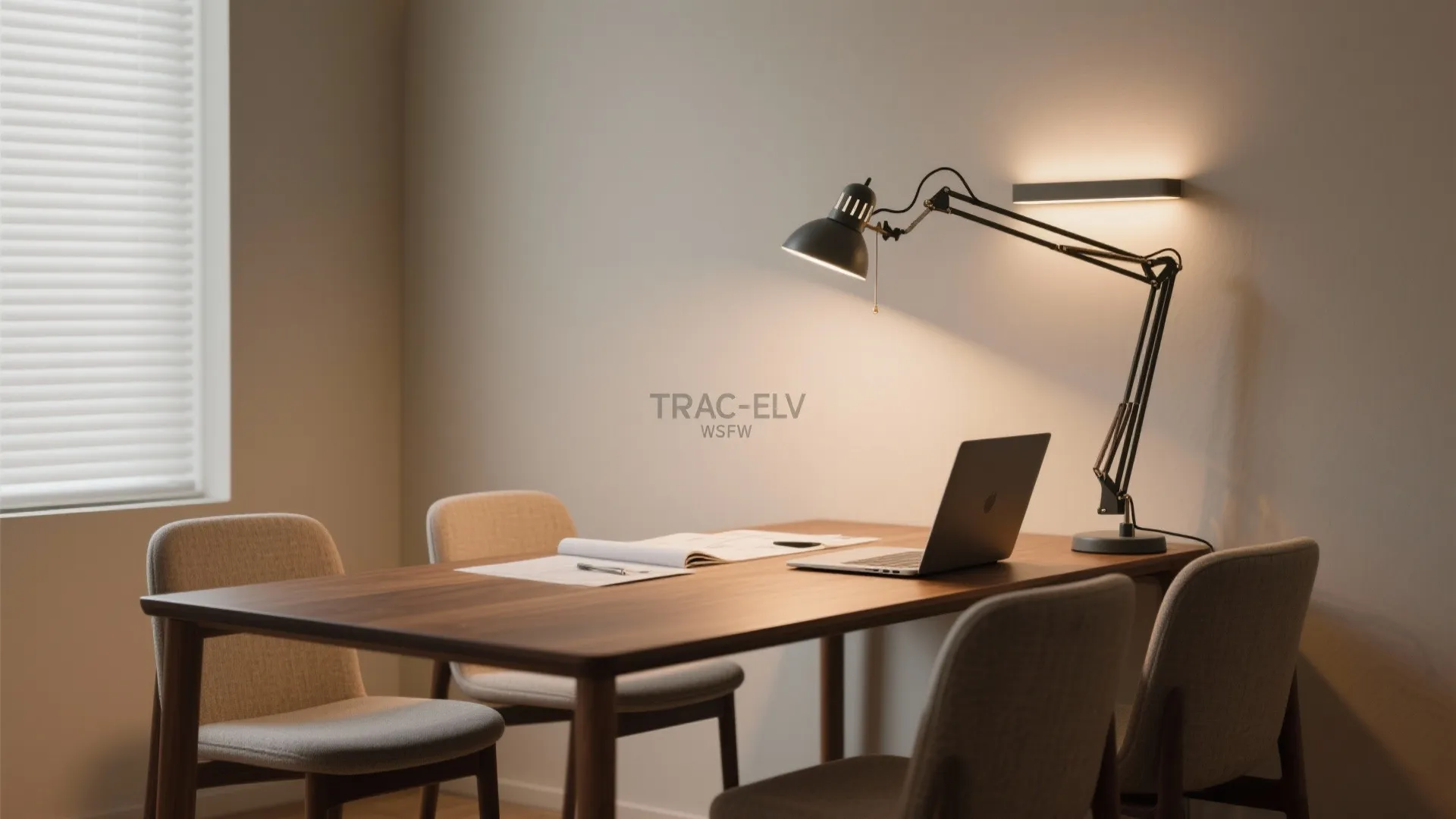 Adjustable workspace wall light in studios