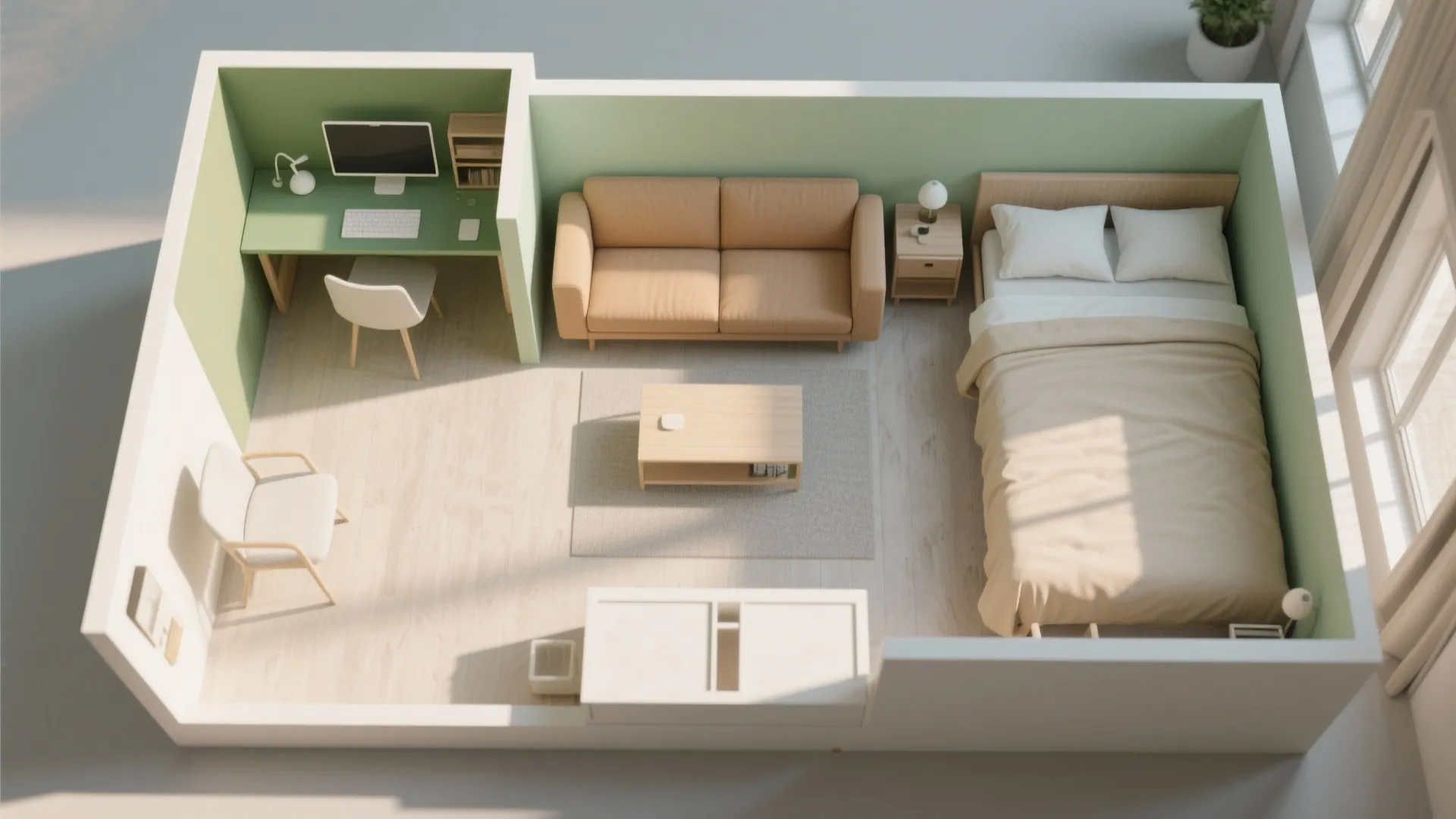 Colour Zoning to Carve ‘Rooms’ in a Studio