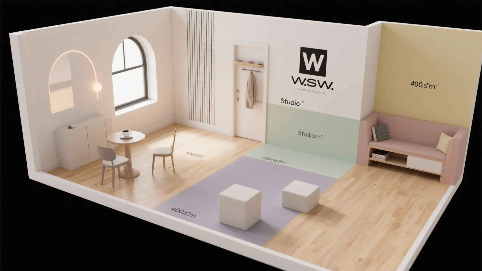 Graphic Zoning for Micro Rooms