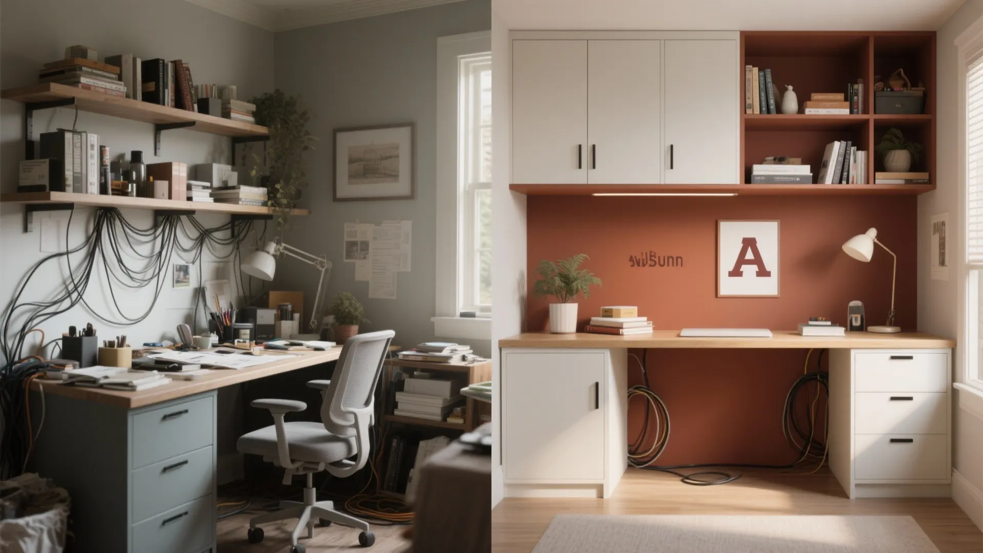 5) Hidden Storage, Open Desk: The Focus Formula