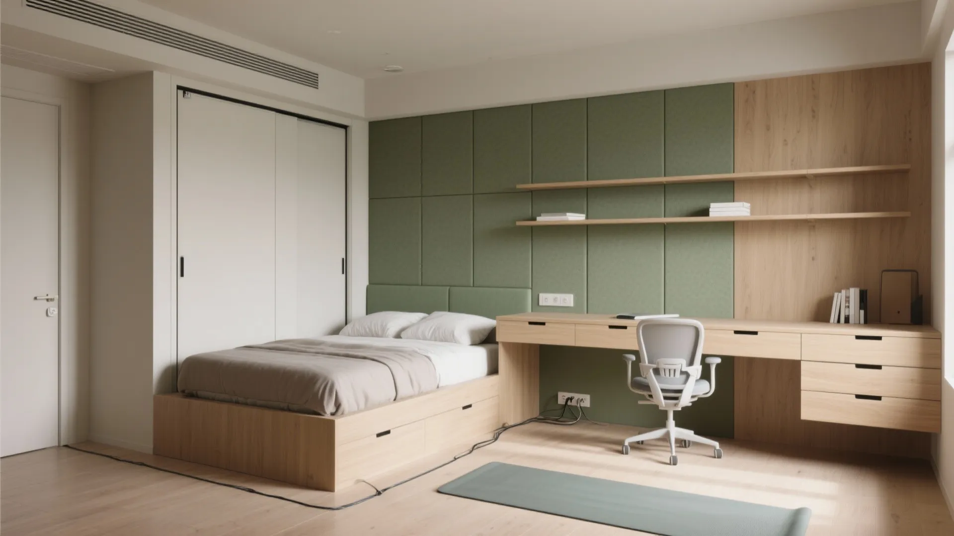 Flexible multipurpose room: study-guest hybrid