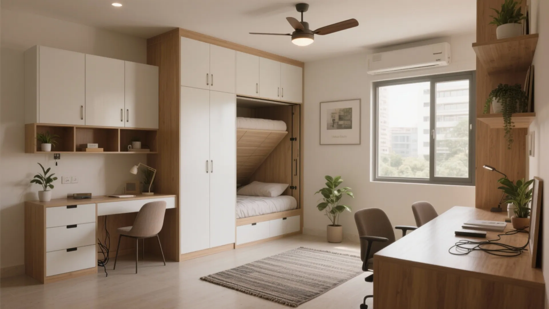 Multi-functional second bedroom: study + guest in one