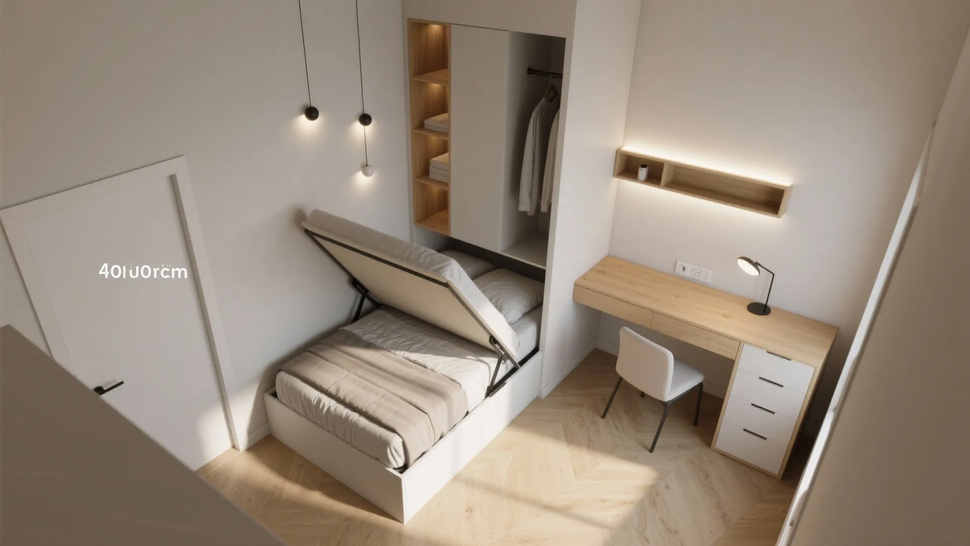 Multipurpose study-guest room in the third bedroom