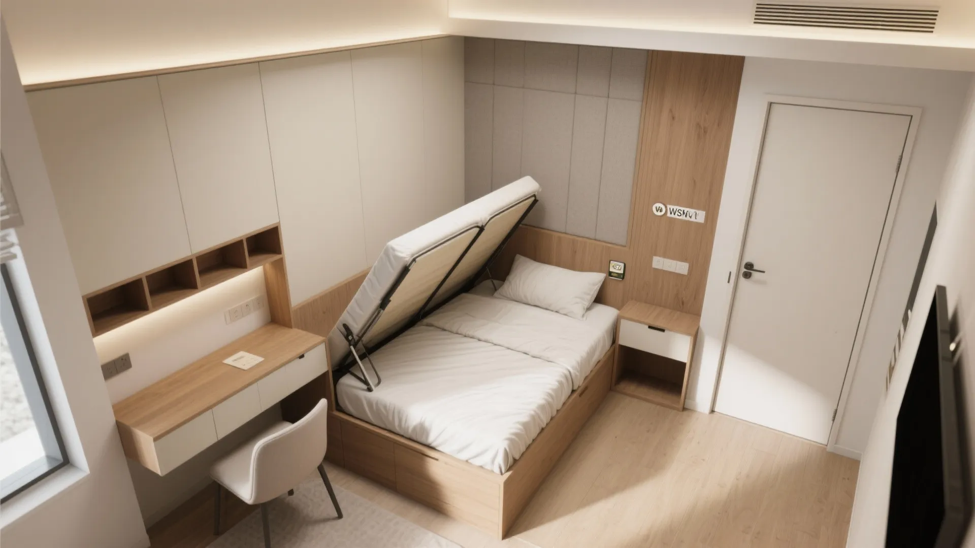 Flexible study-guest room with acoustic privacy