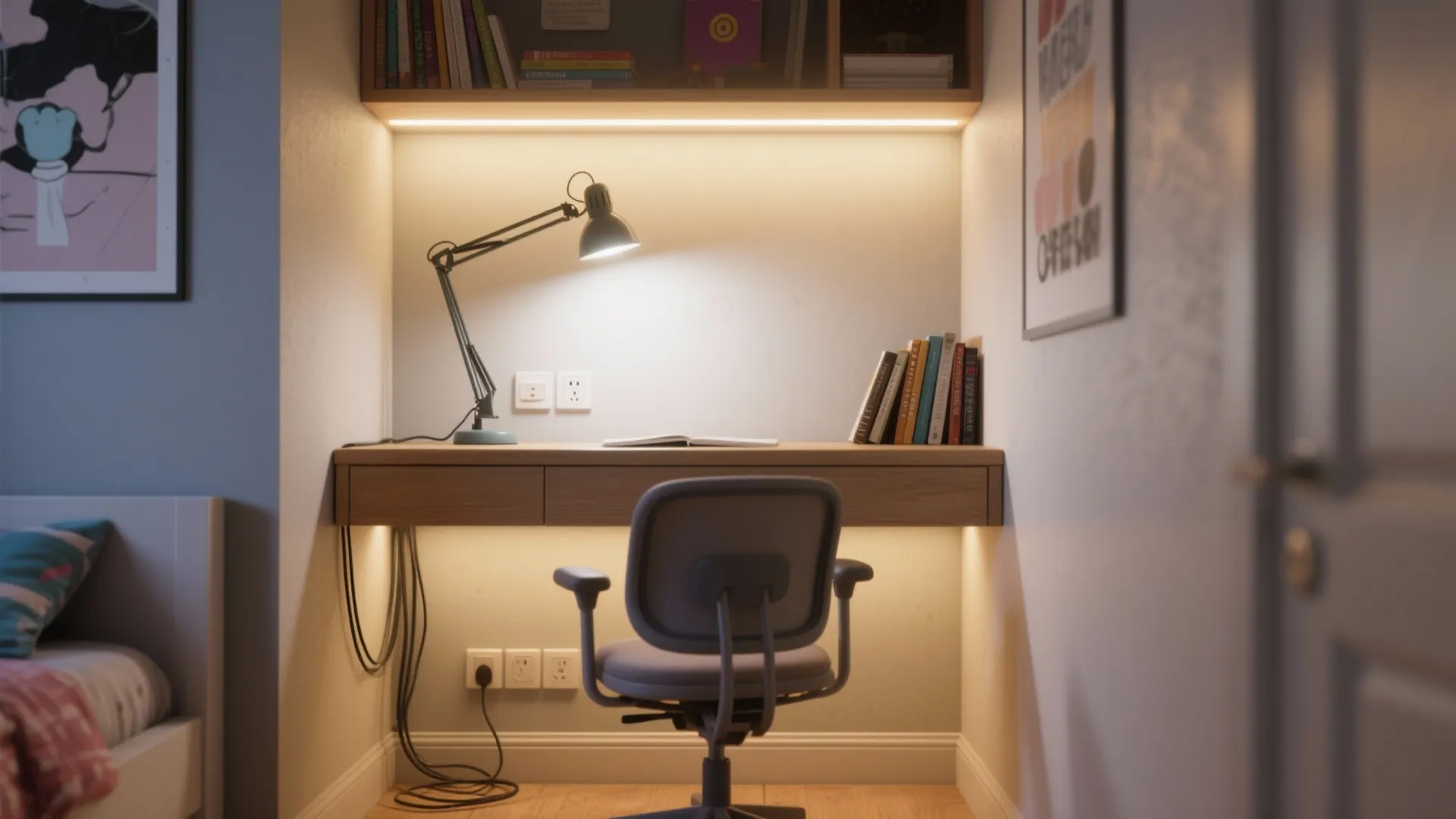 5. Smart Study Nook and Lighting Layers