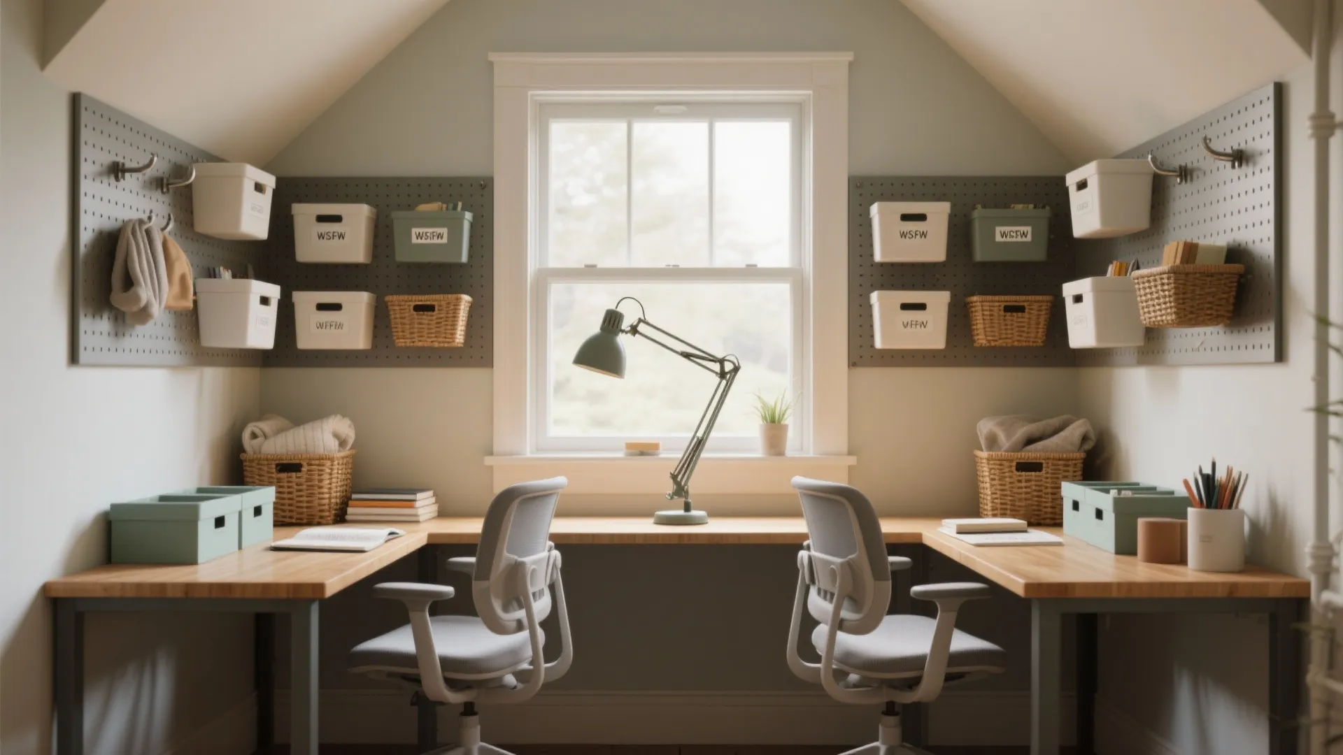 3. Shared study nook with individual storage