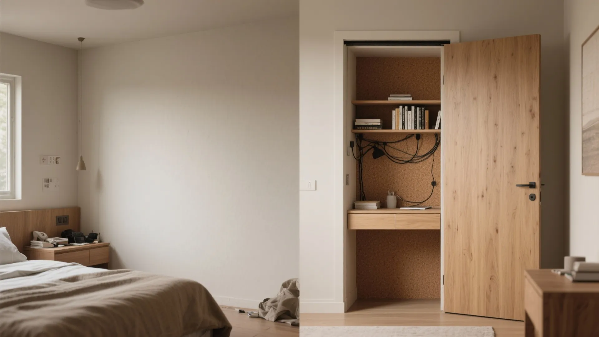 A quiet study nook that disappears when you’re off-duty