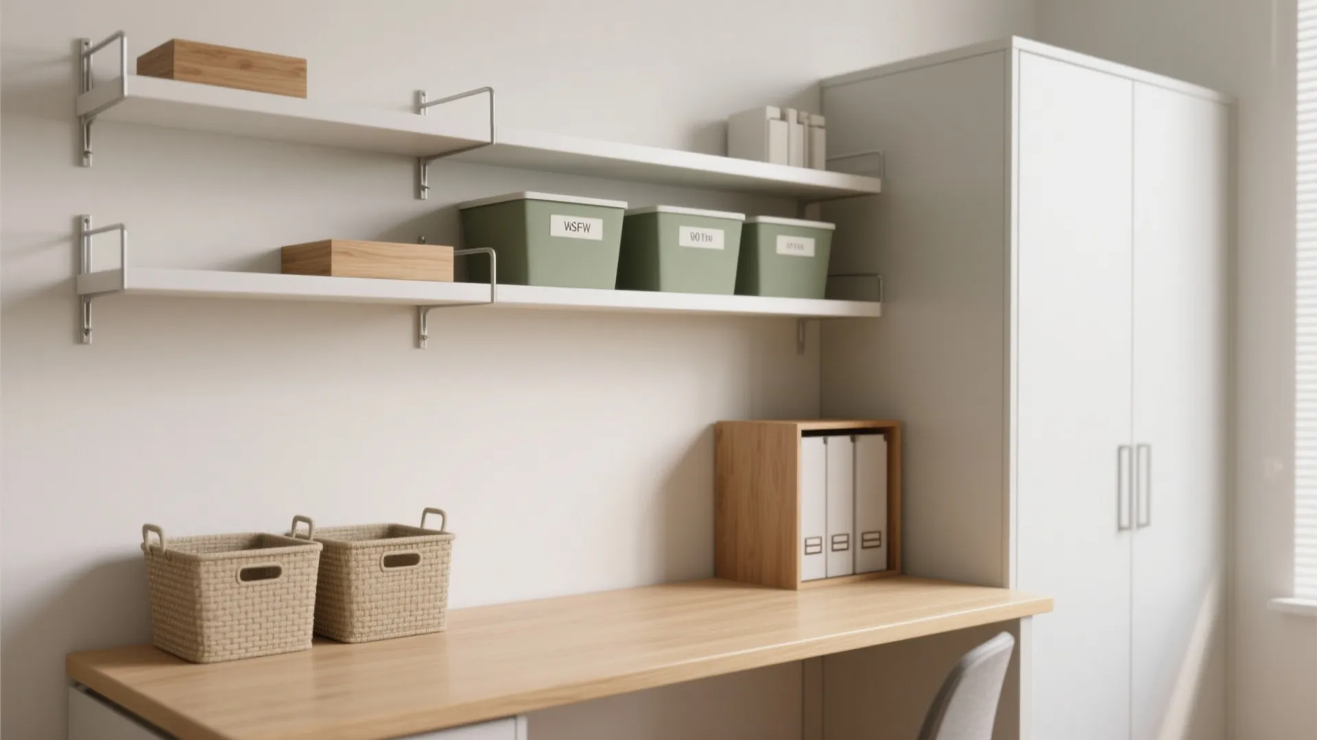 Minimalist study storage that doubles as décor