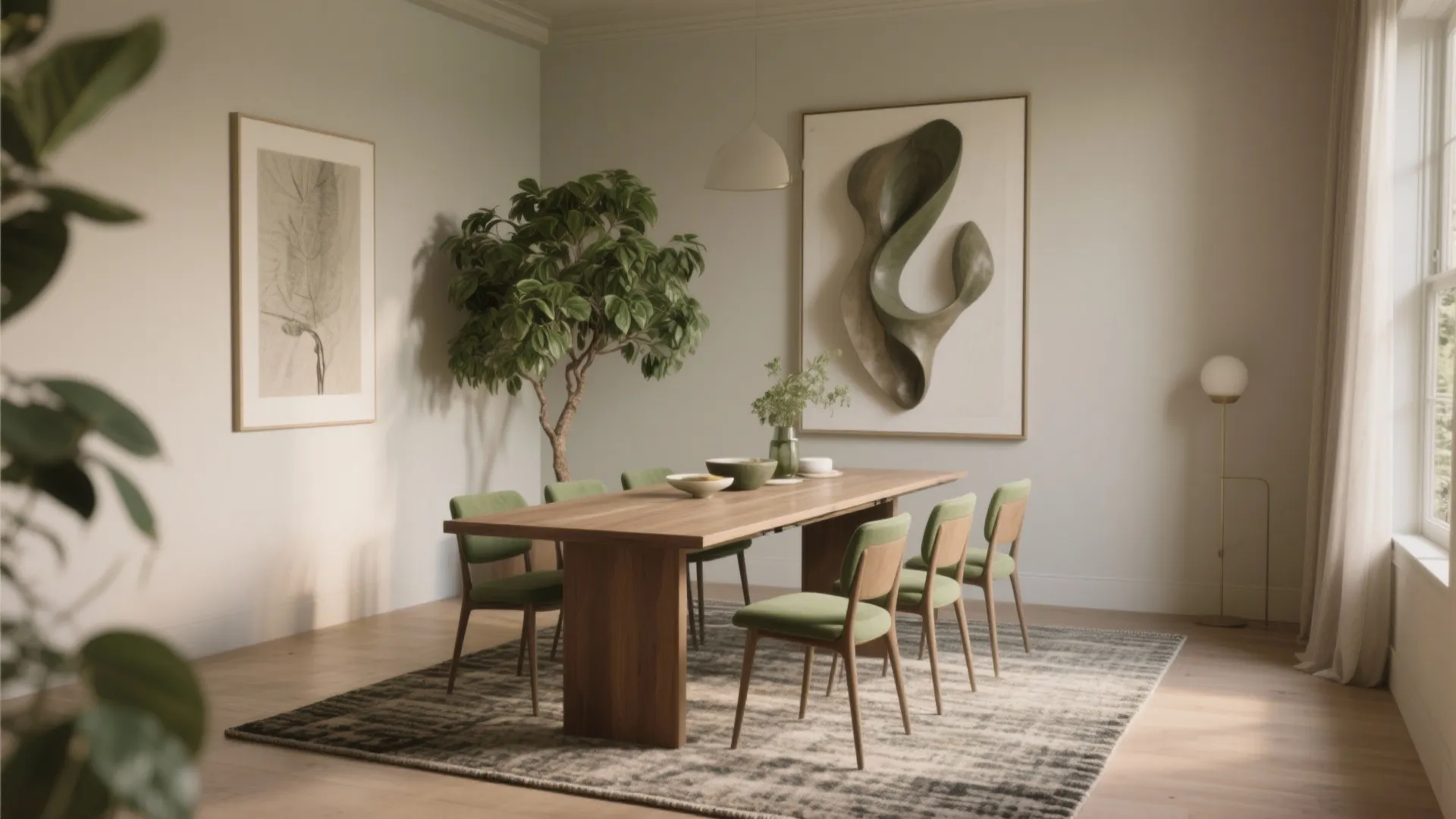 5. Style Anchors: Rugs, Art, and Greenery