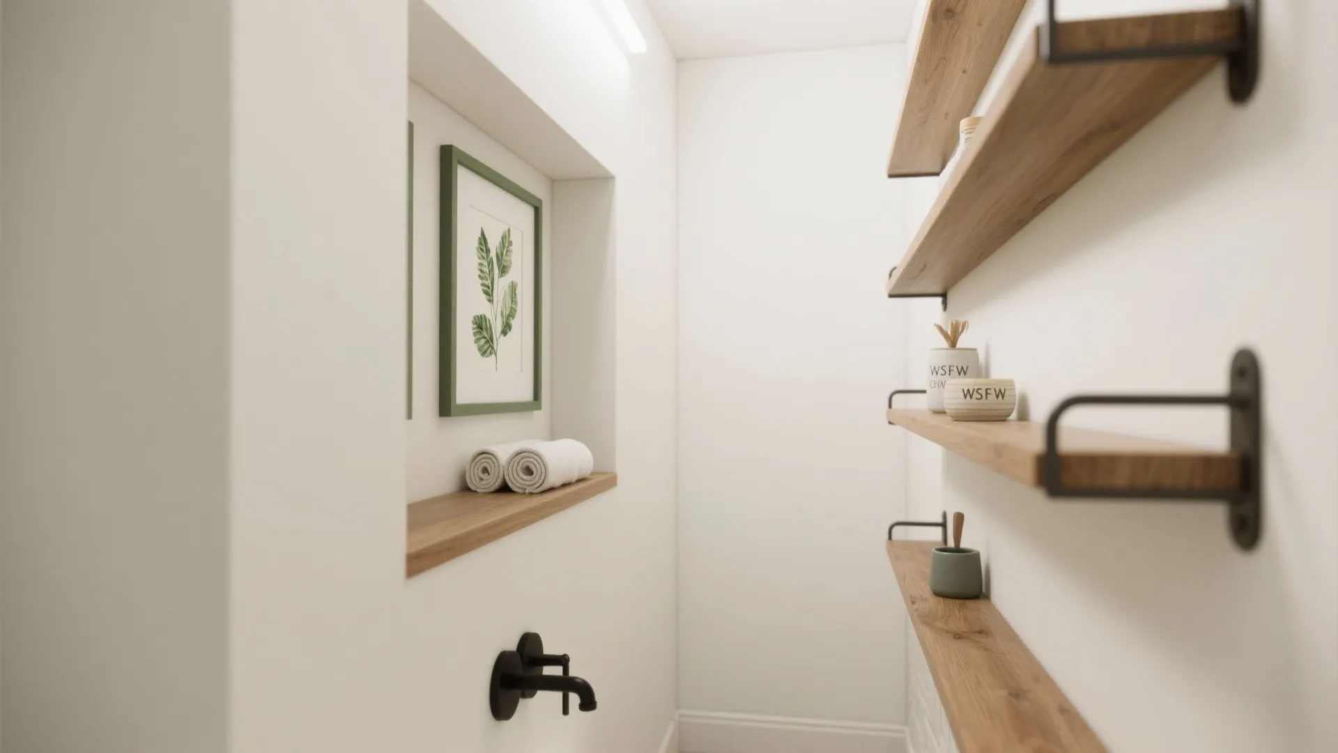 Styled Storage: Picture Ledges, Niche Frames, and Floating Shelves