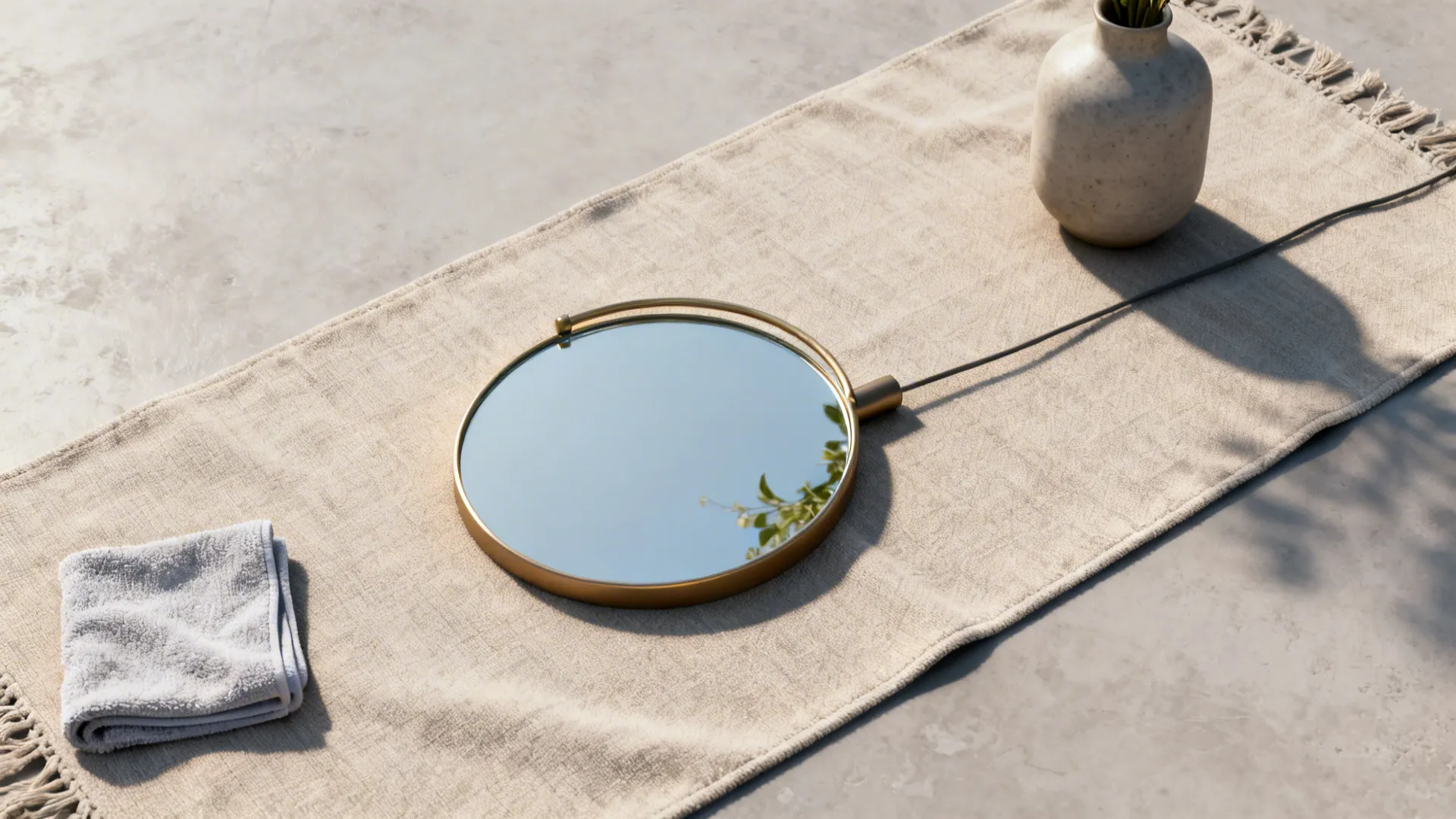 Top-down checklist for buffet styling showing runner, standout element, and microfiber cloth.