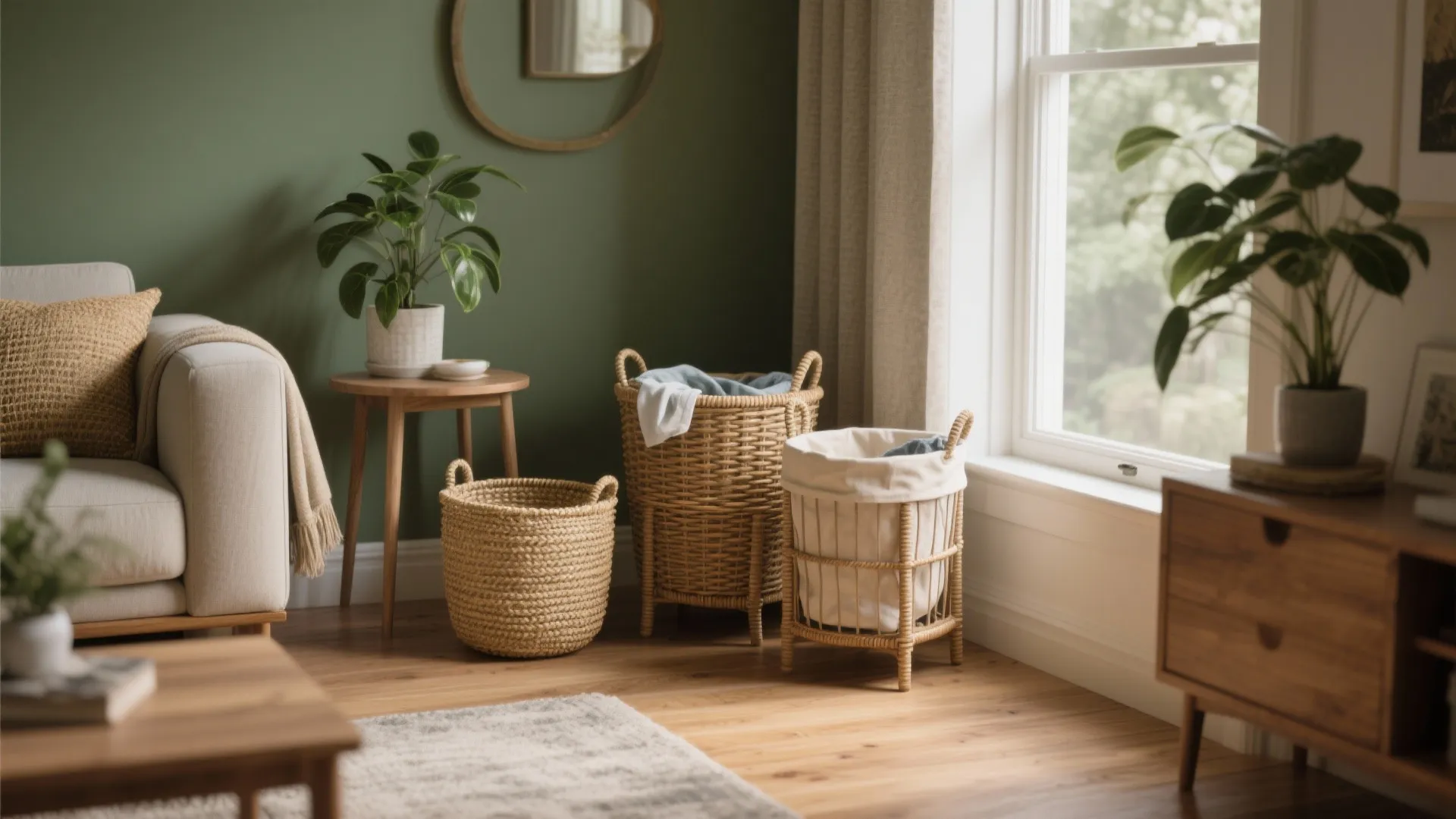 Stylish freestanding baskets and hampers