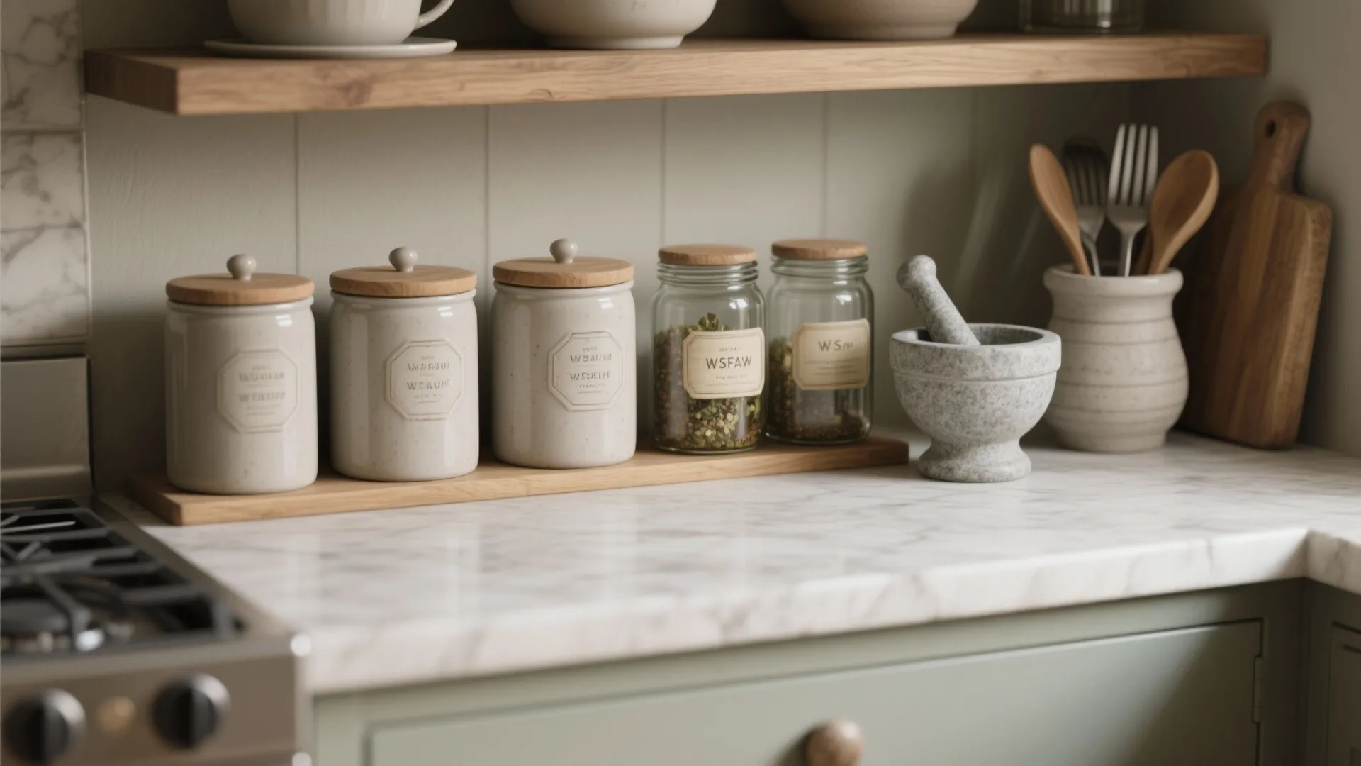 4. Use Stylish Storage: Canisters & Functional Decor