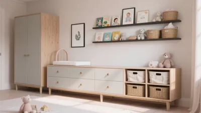 Calm Nursery Design with Soft Neutrals and Natural Wood