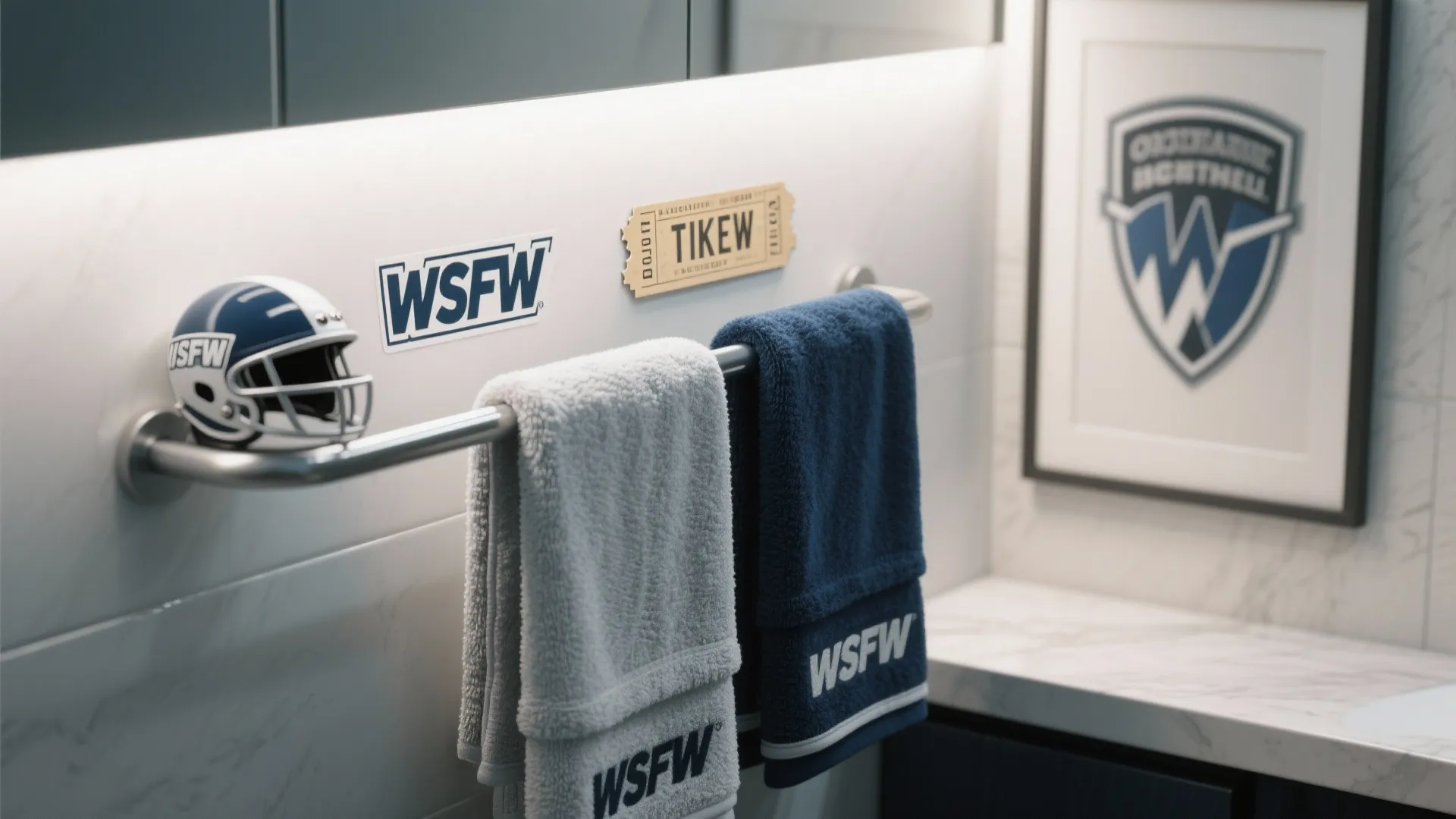 2. Subtle Branding: Towels, Art, and Removable Decals