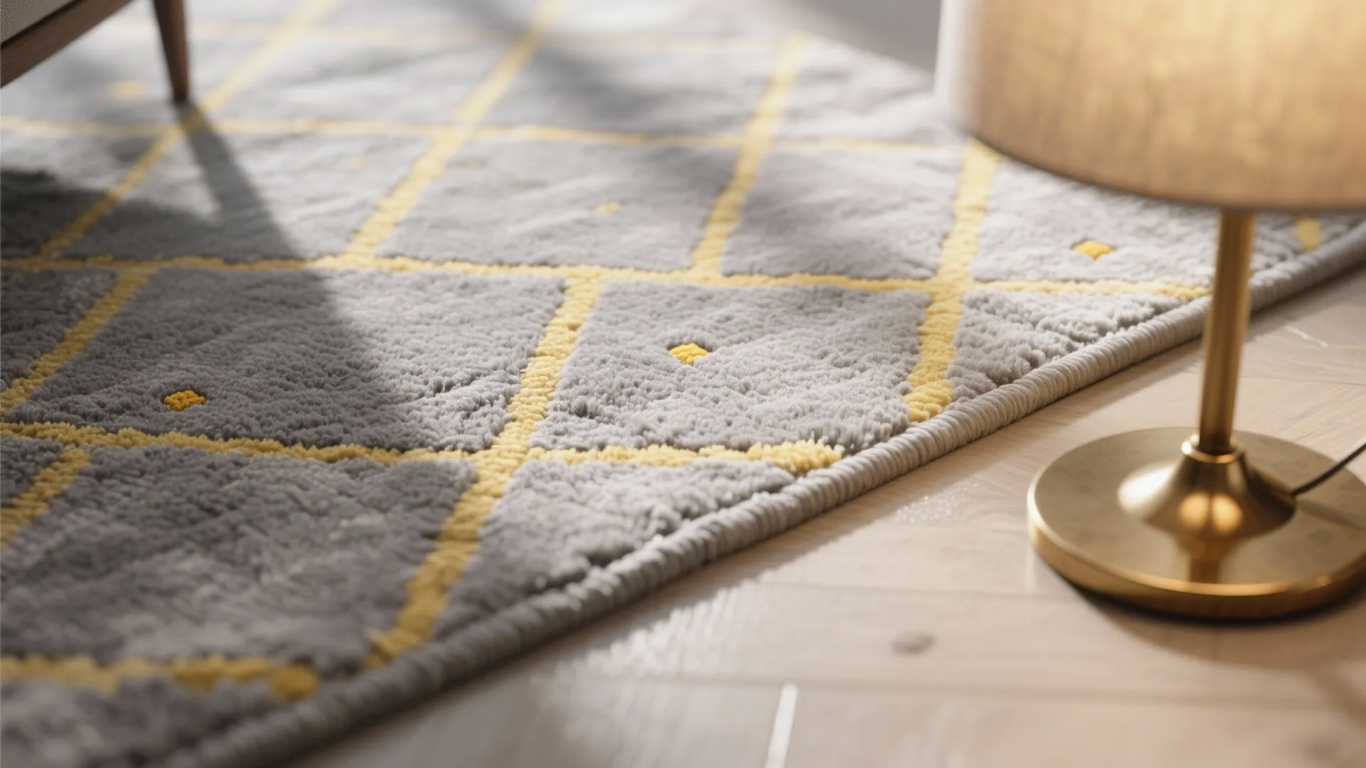 1. Subtle Geometric Grey Base with Yellow Accents