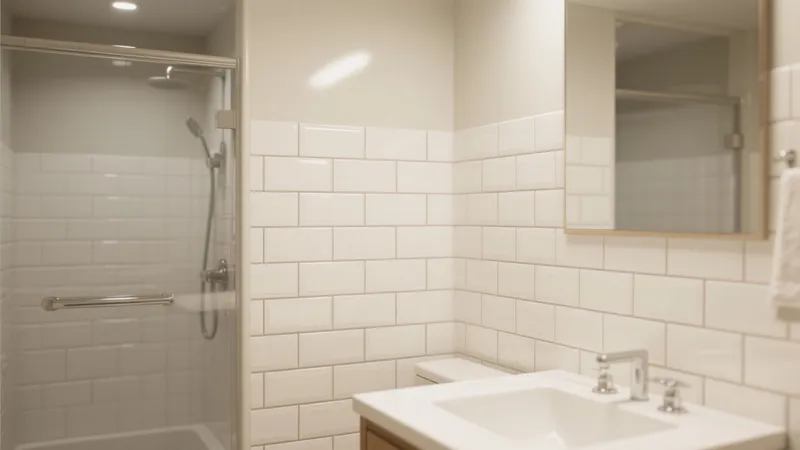 Modern Bathroom with Subway Tiles and Natural Light