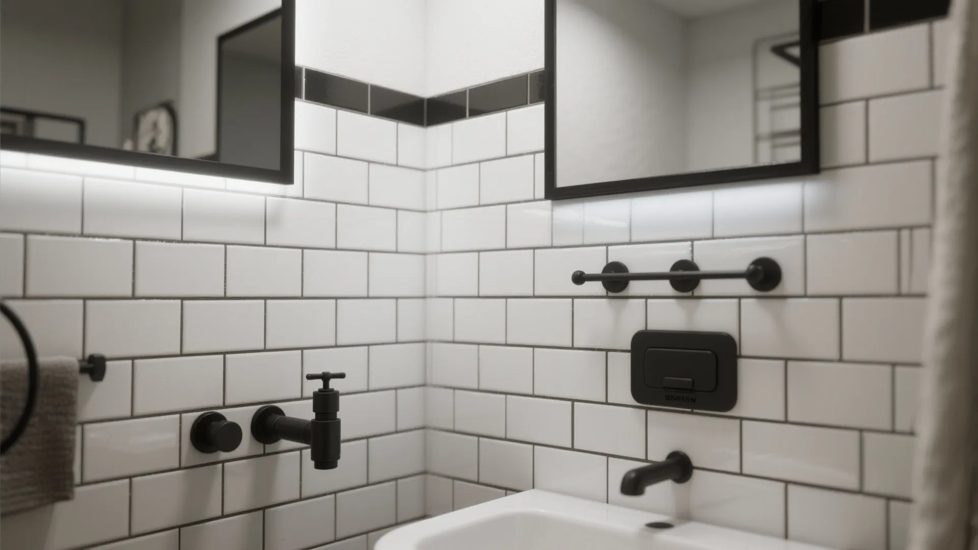 3. Subway Tile with Black Grout