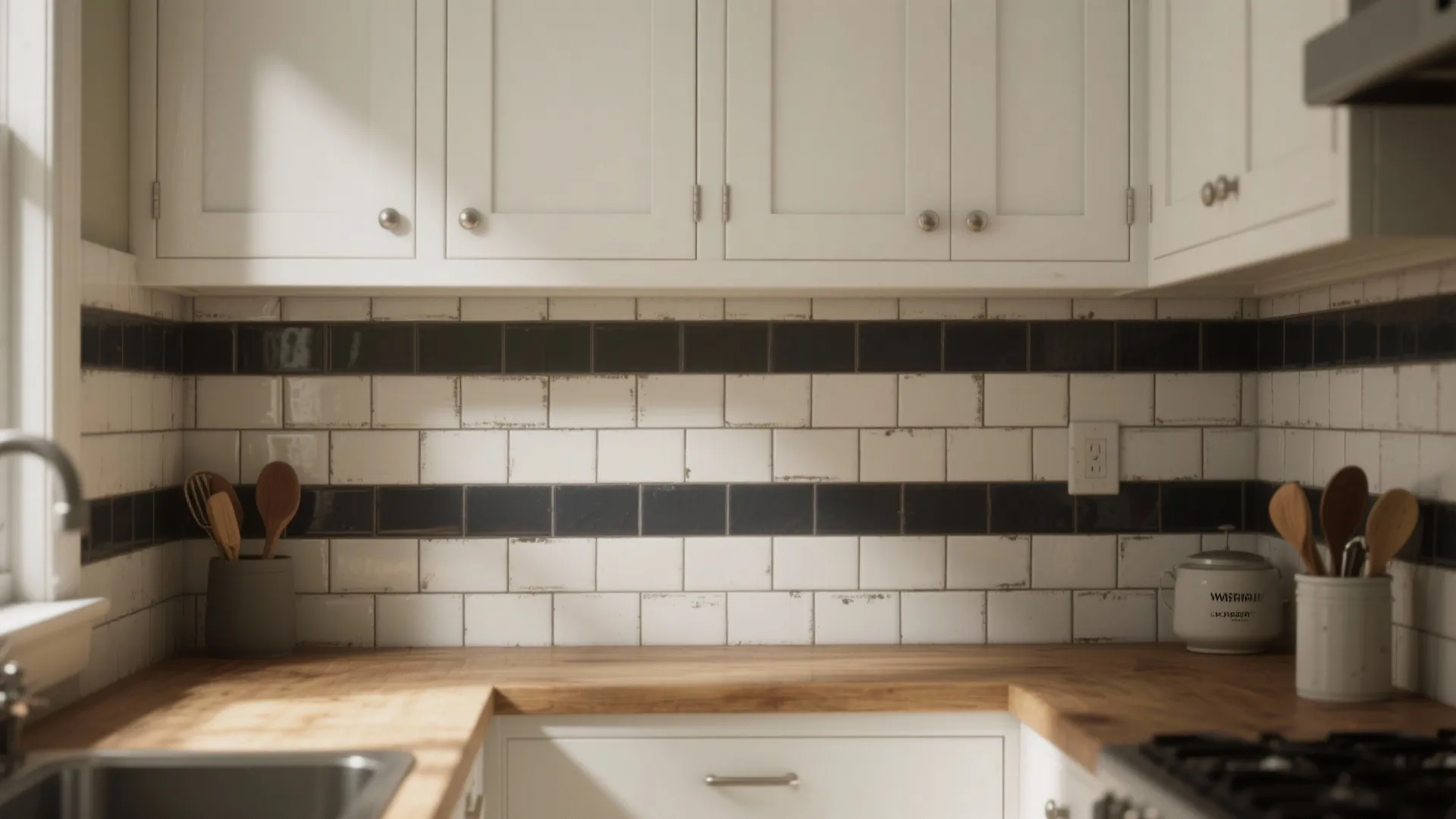 1. Subway Tile with Bold Grout