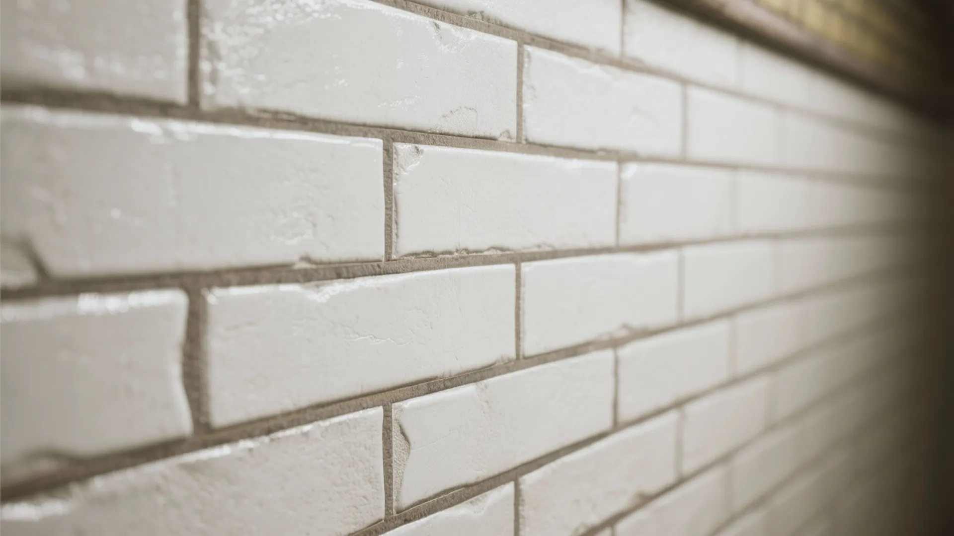1. Classic subway white brick with soft grout