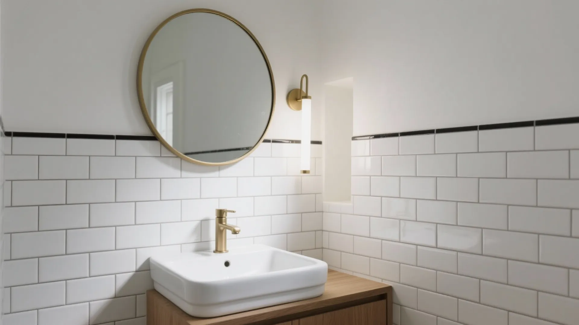 [Section: 灵感列表] Minimal subway tiles with contrast grout