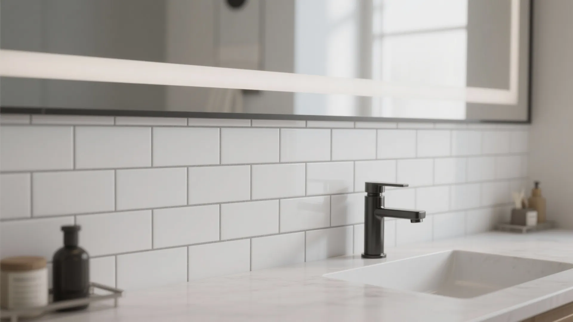 Subway Tile Stickers with Contrasting “Grout”