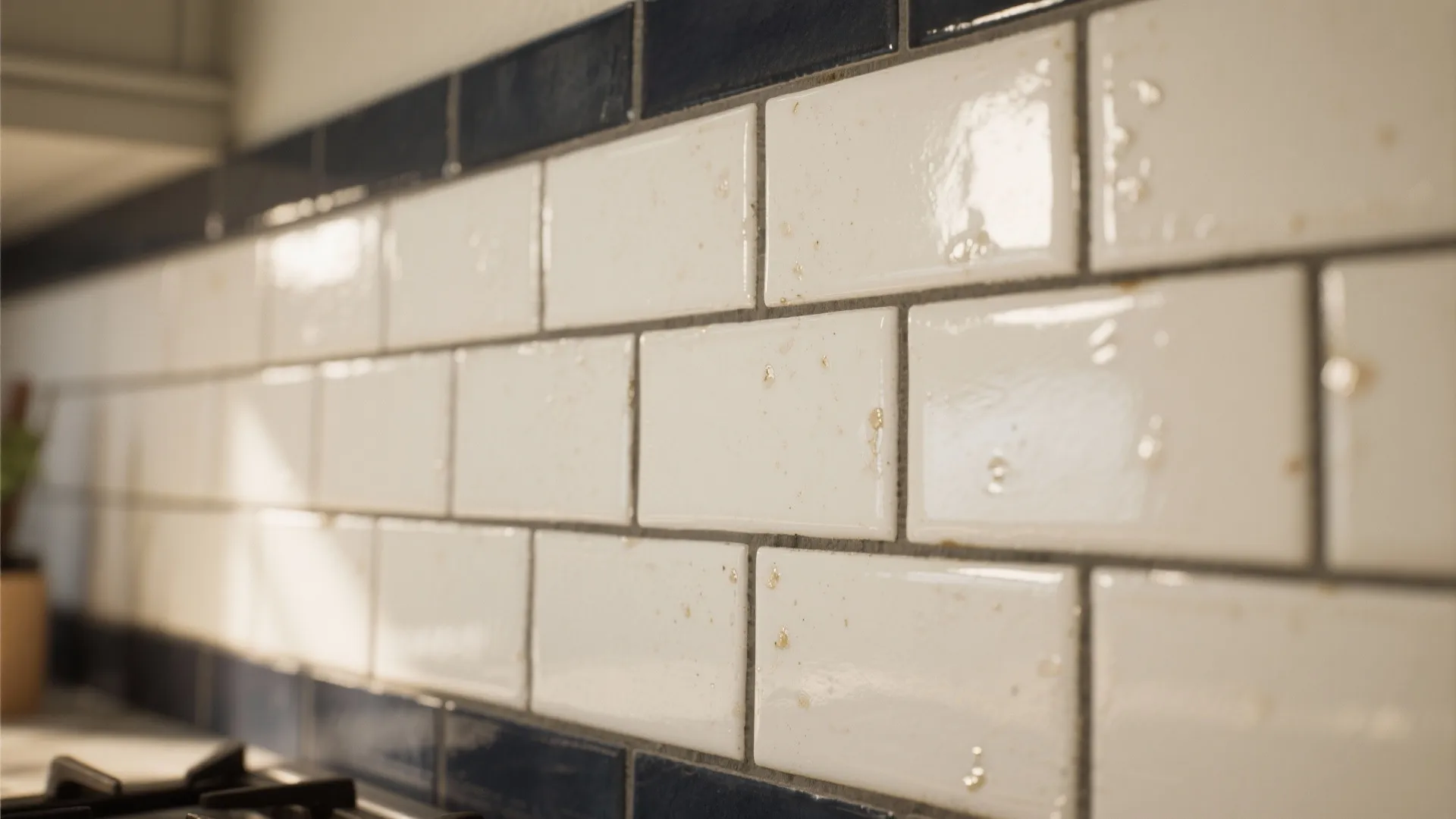 1. White Subway Tile with Dark Grout