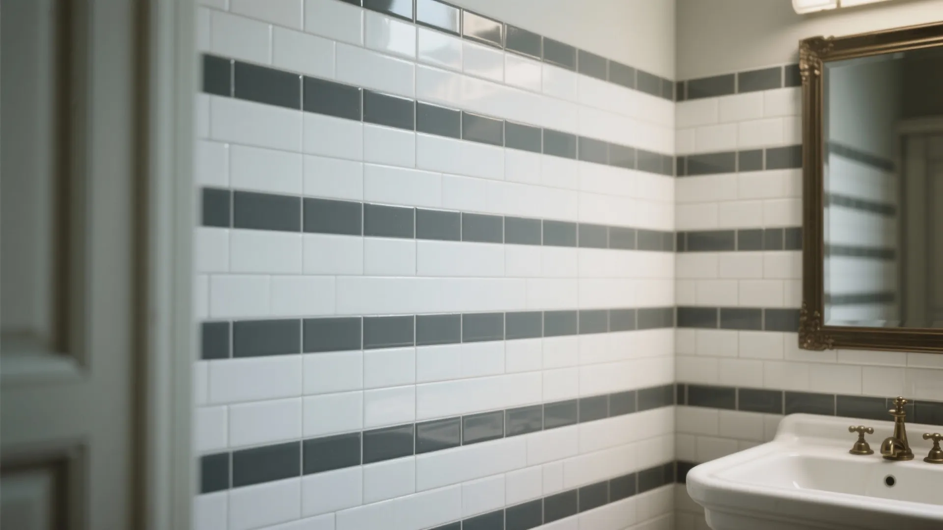 2. Subway tile with dark grout