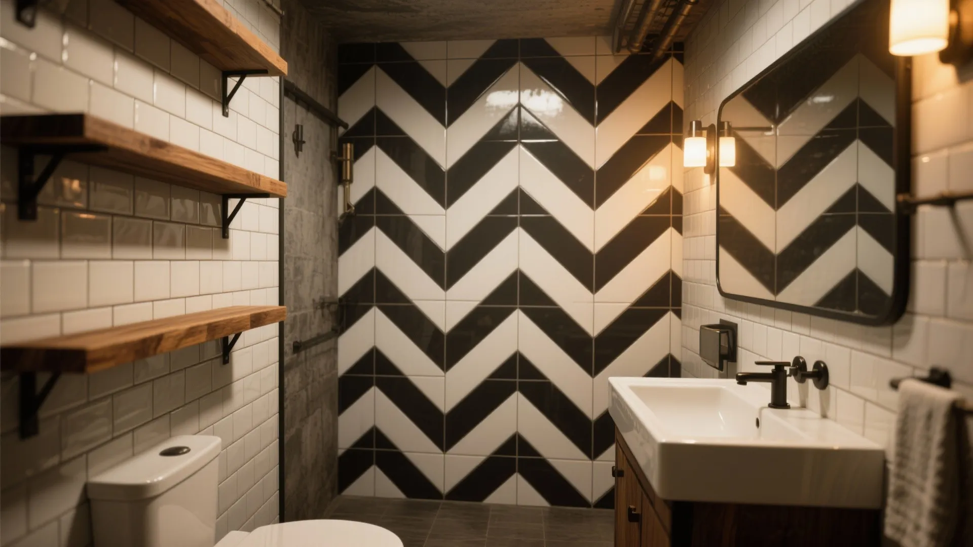 Subway Tiles with Dark Grout