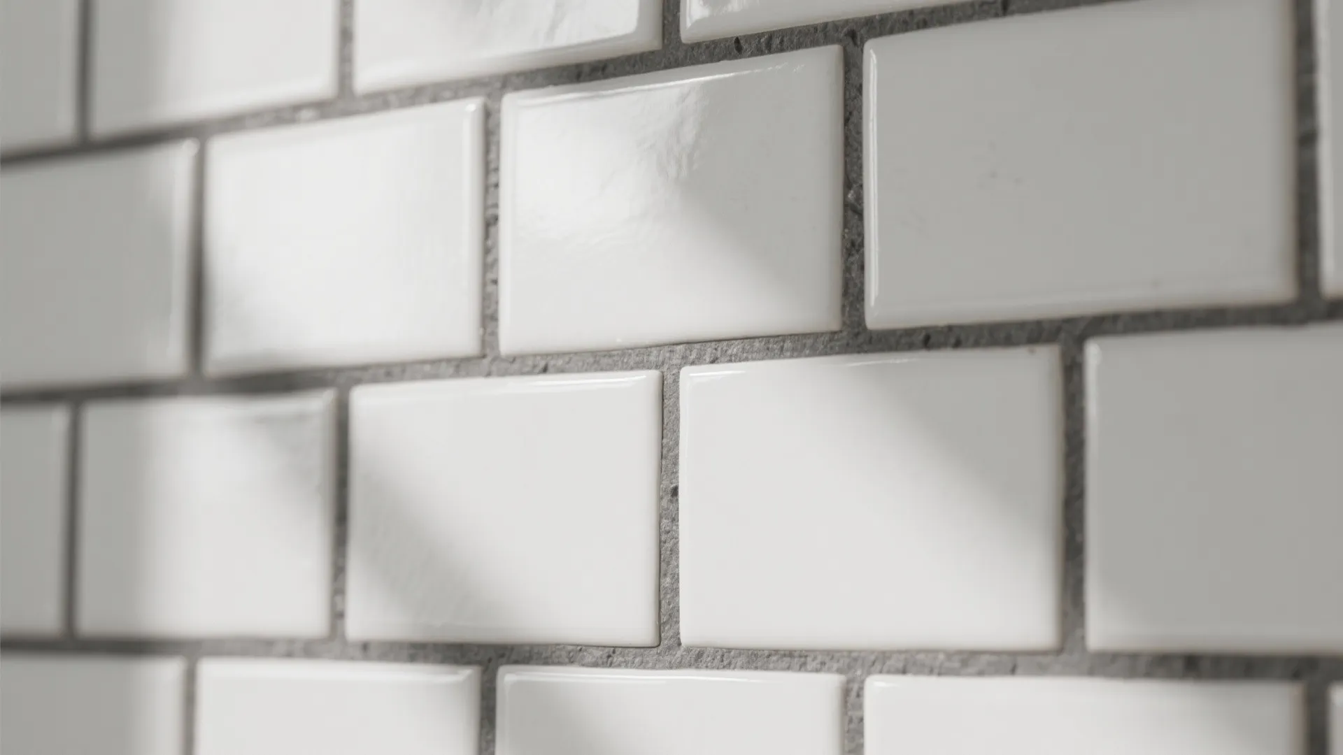1. Subway tiles with a dark grey grout