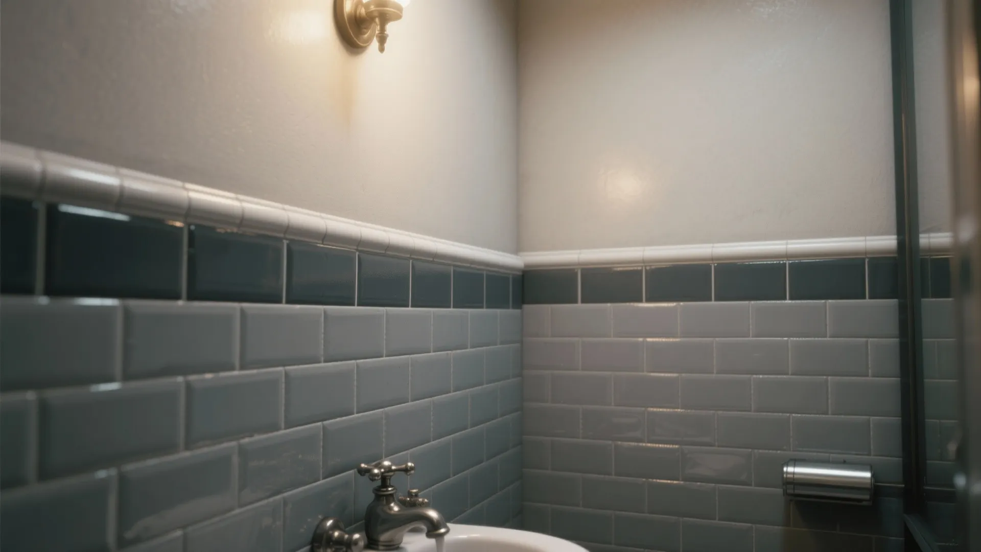 2. Subway grey tiles with contrasting grout for a classic twist