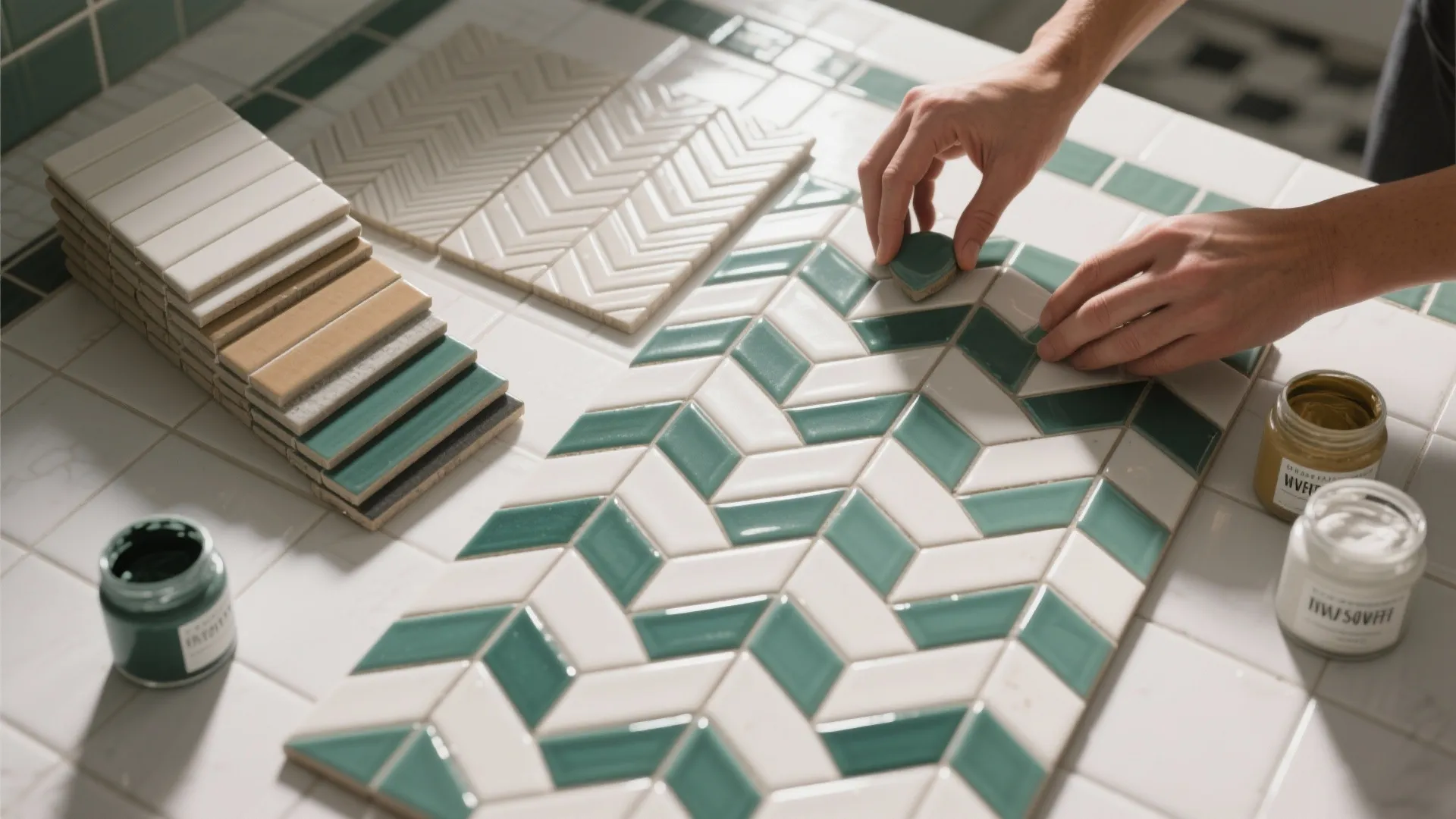 Subway Tile with Patterned Grout