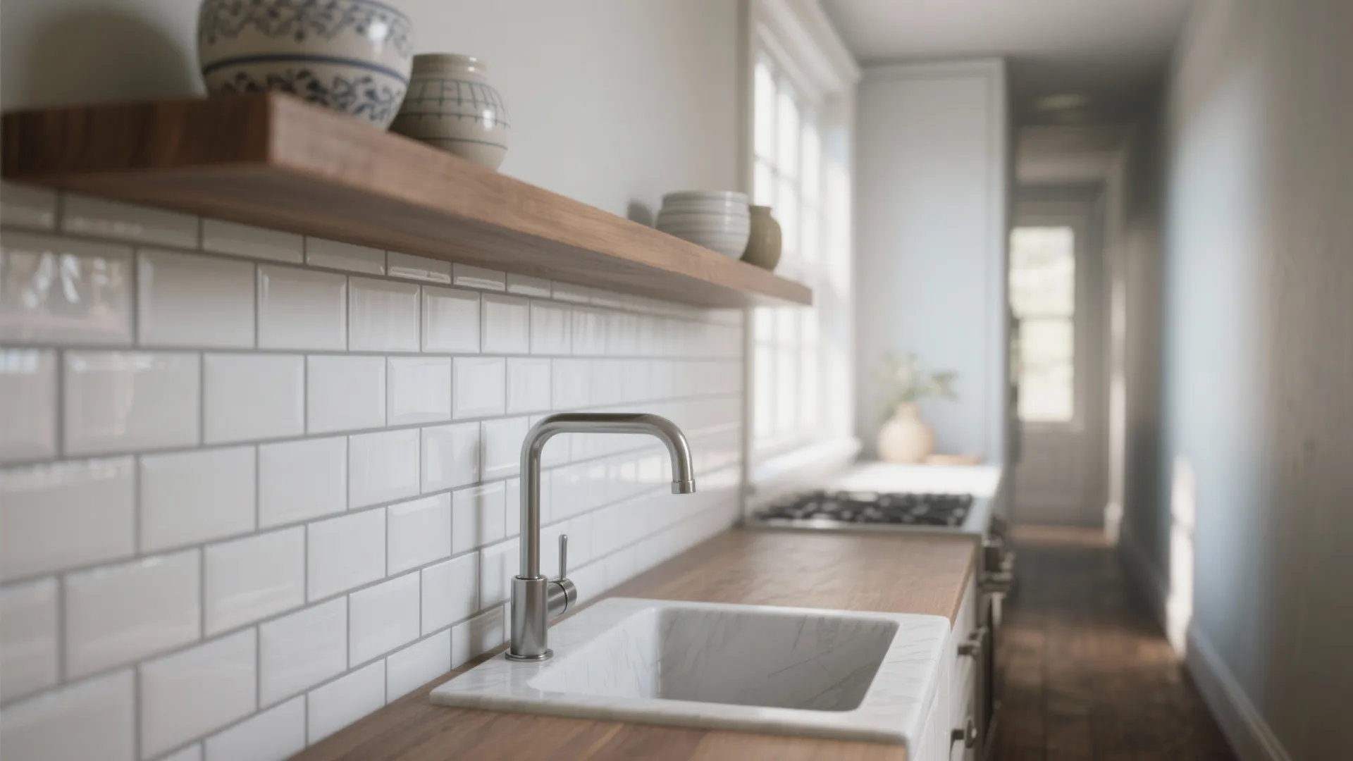 1. Classic Subway Tile with Light Gray Grout