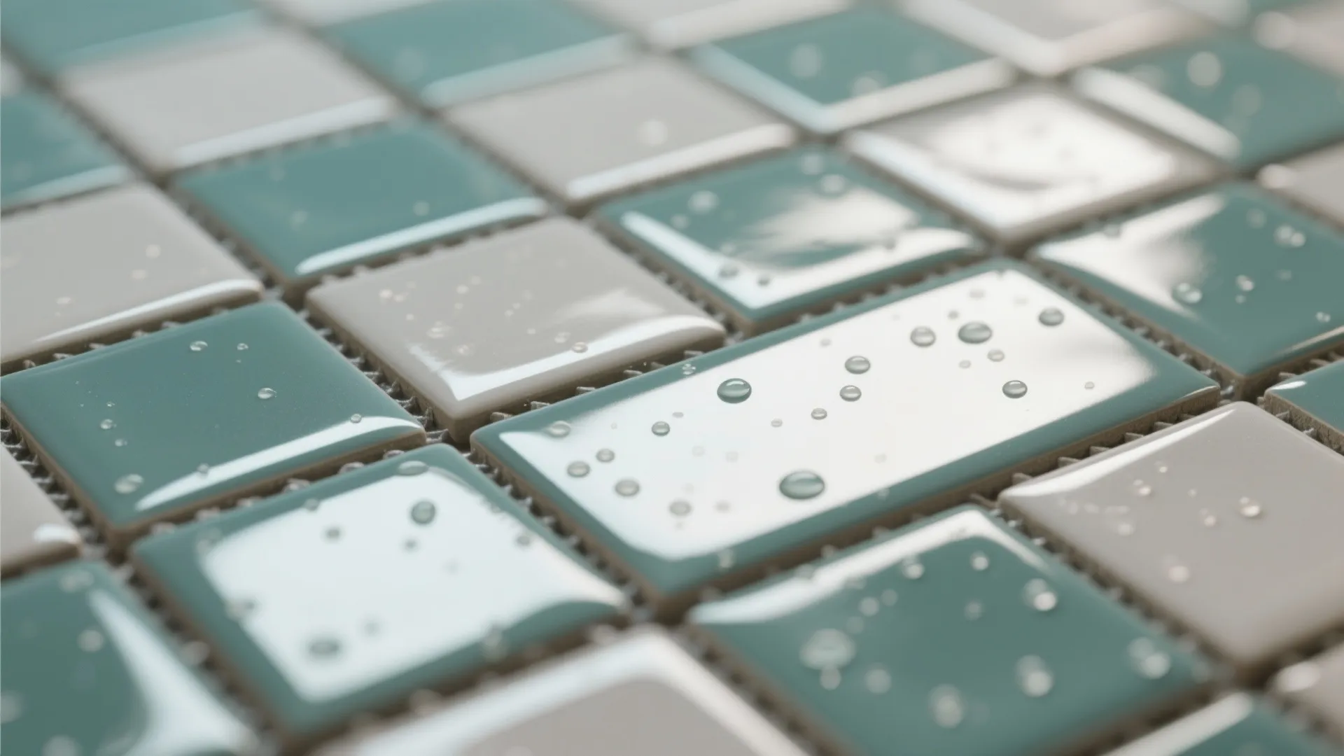 Glossy Subway Tiles with Tight Grout