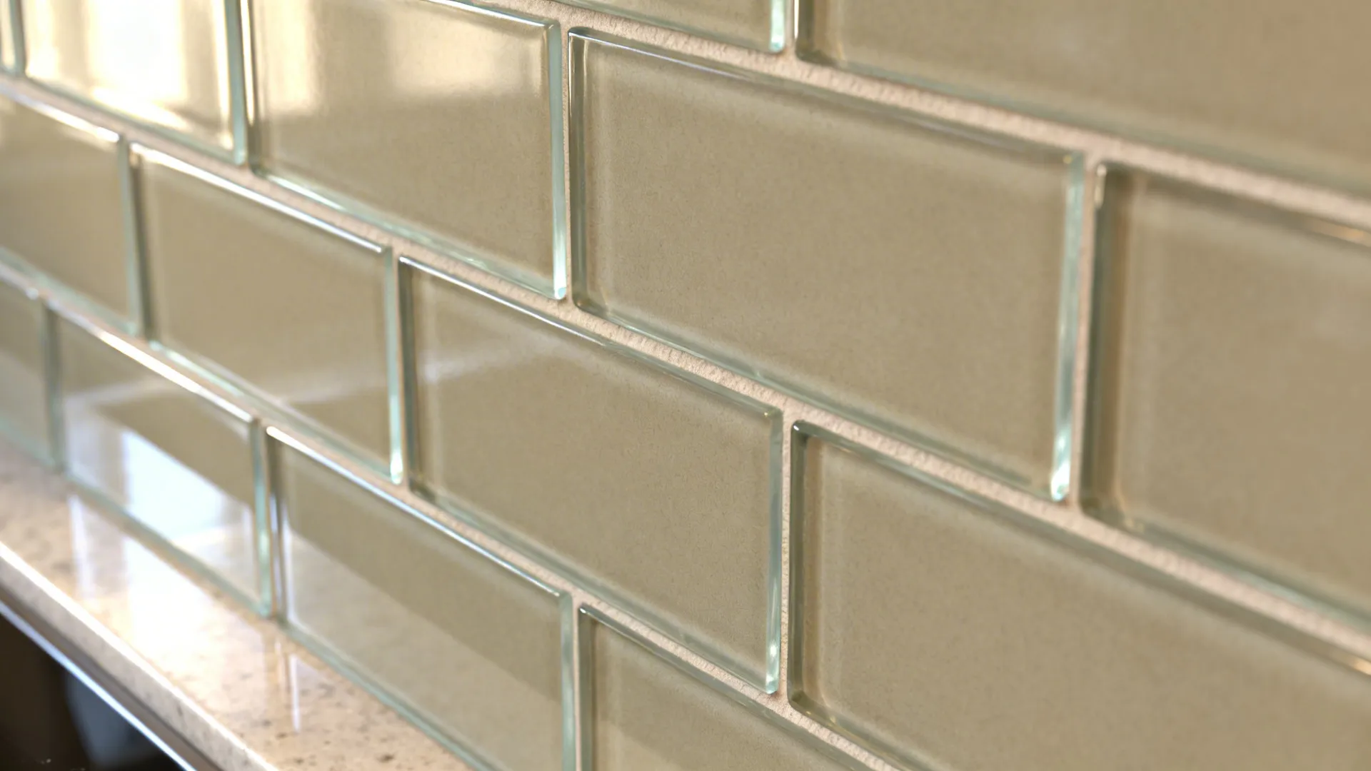 1) Minimalist Subway Glass in Soft Neutrals