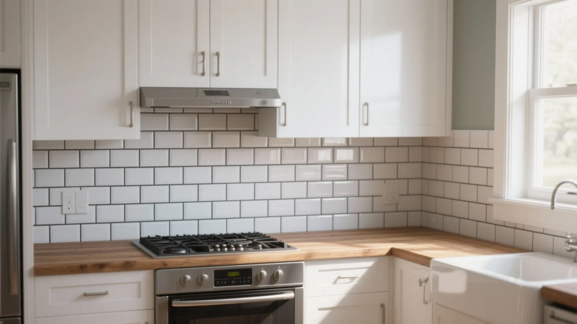 1. Classic White Subway Tile with Bold Grout