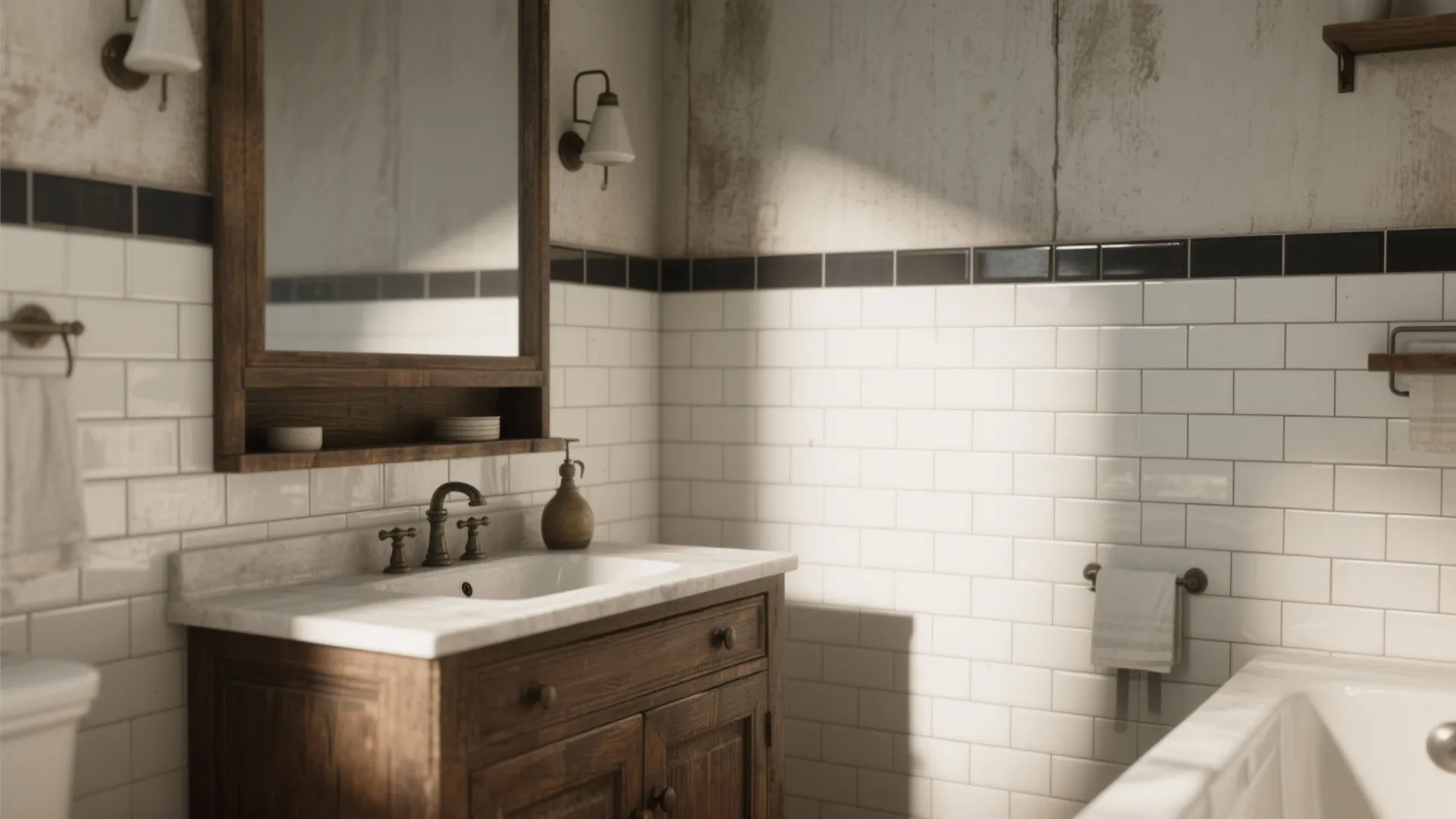 10. Subway Tile with Dark Grout