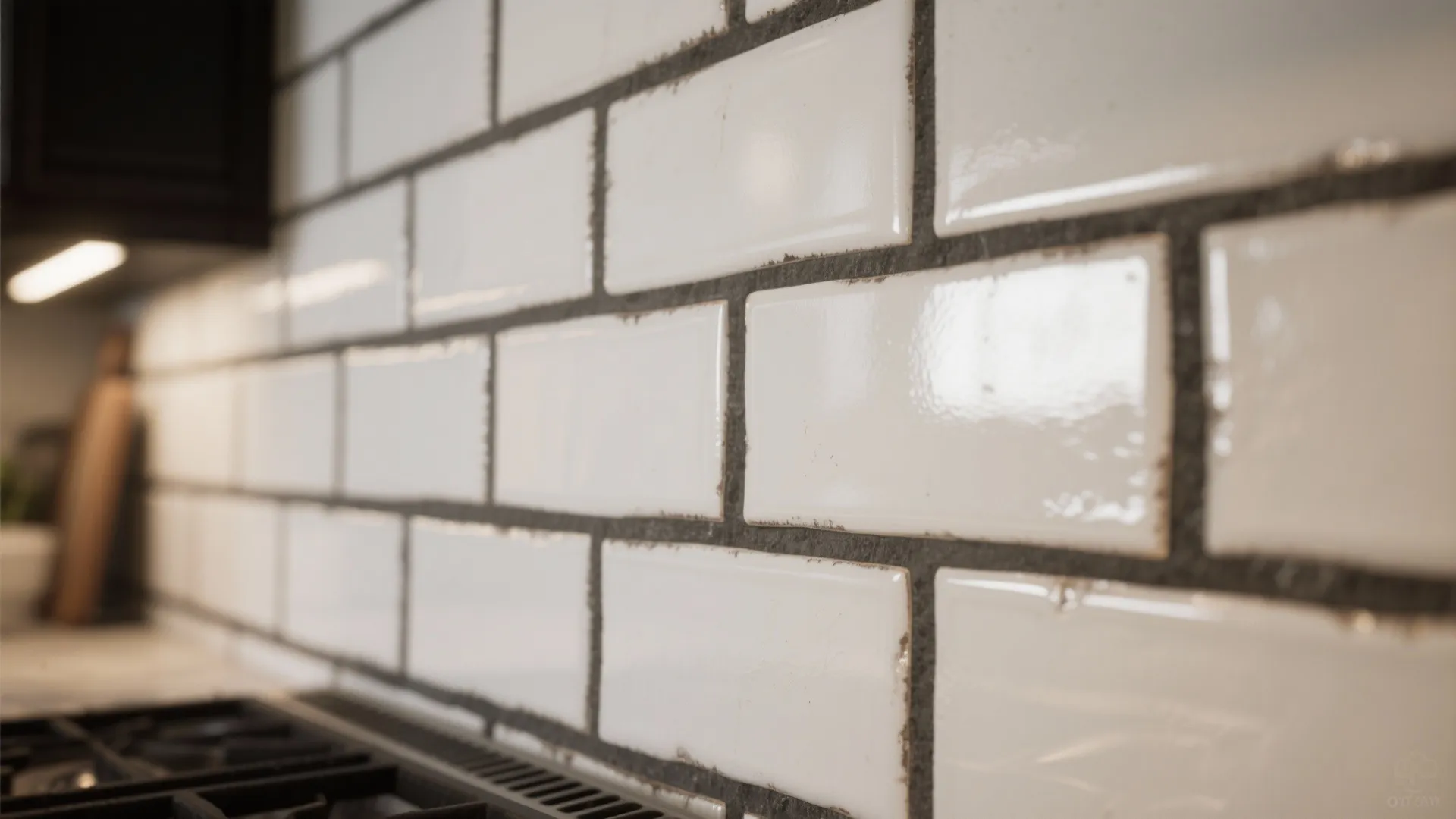 1. Classic White Subway Tile with Dark Grout