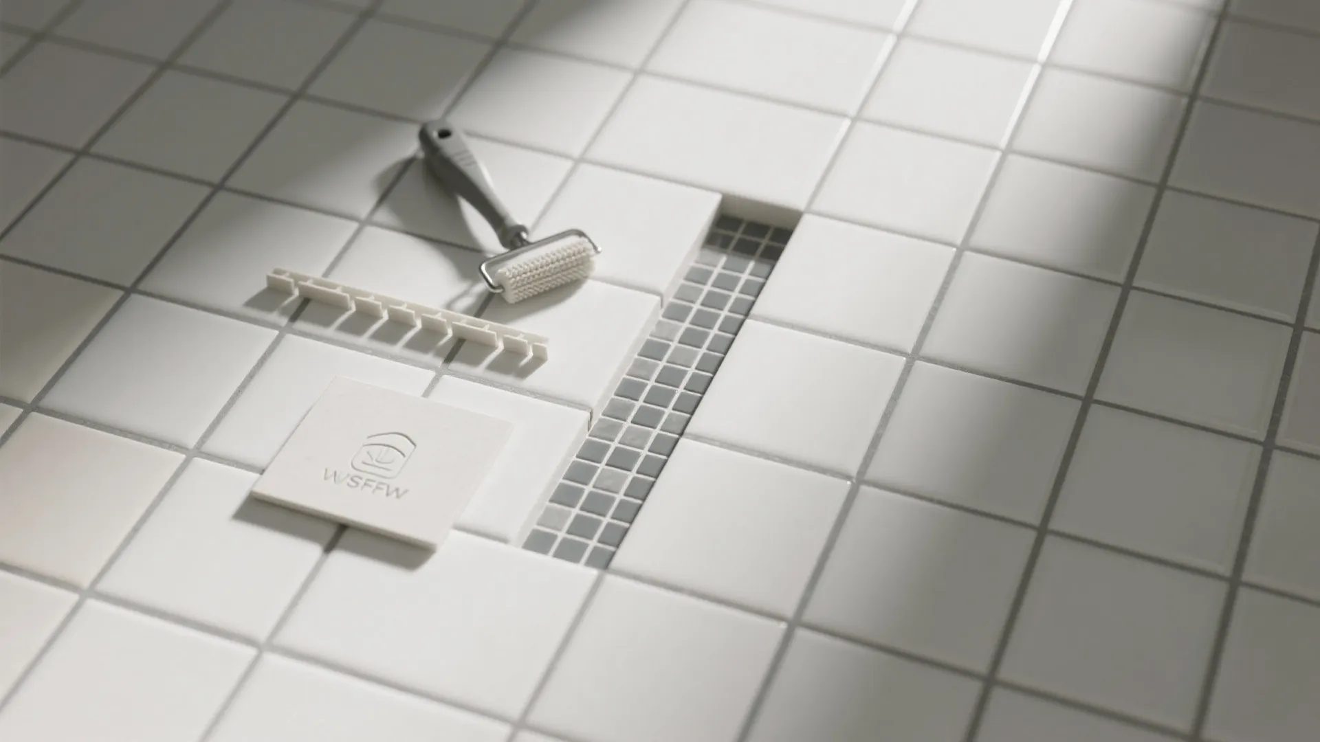 4. White subway tiles and pale grey grout for a classic look