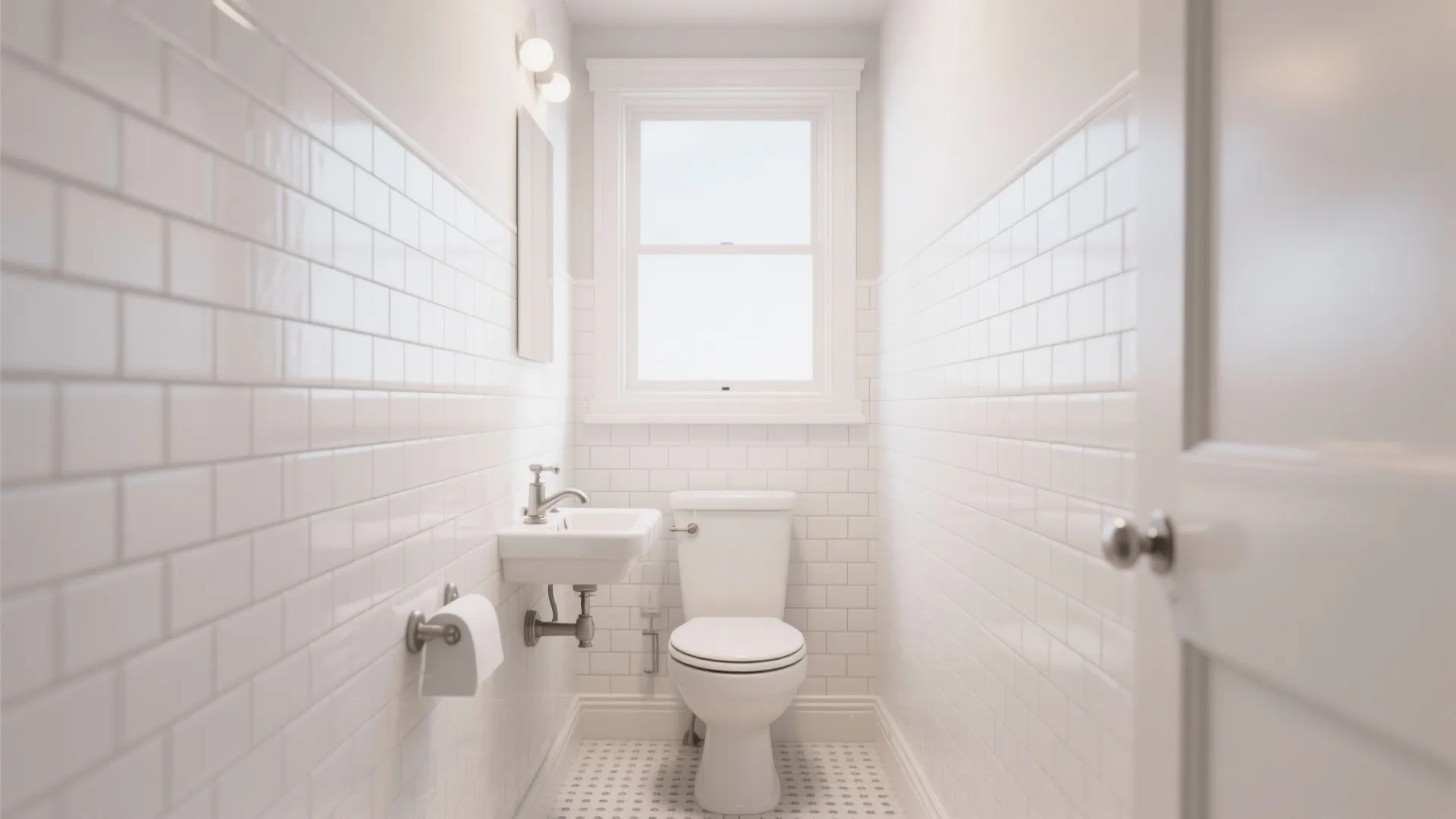 1. Floor-to-Ceiling Subway Tiles