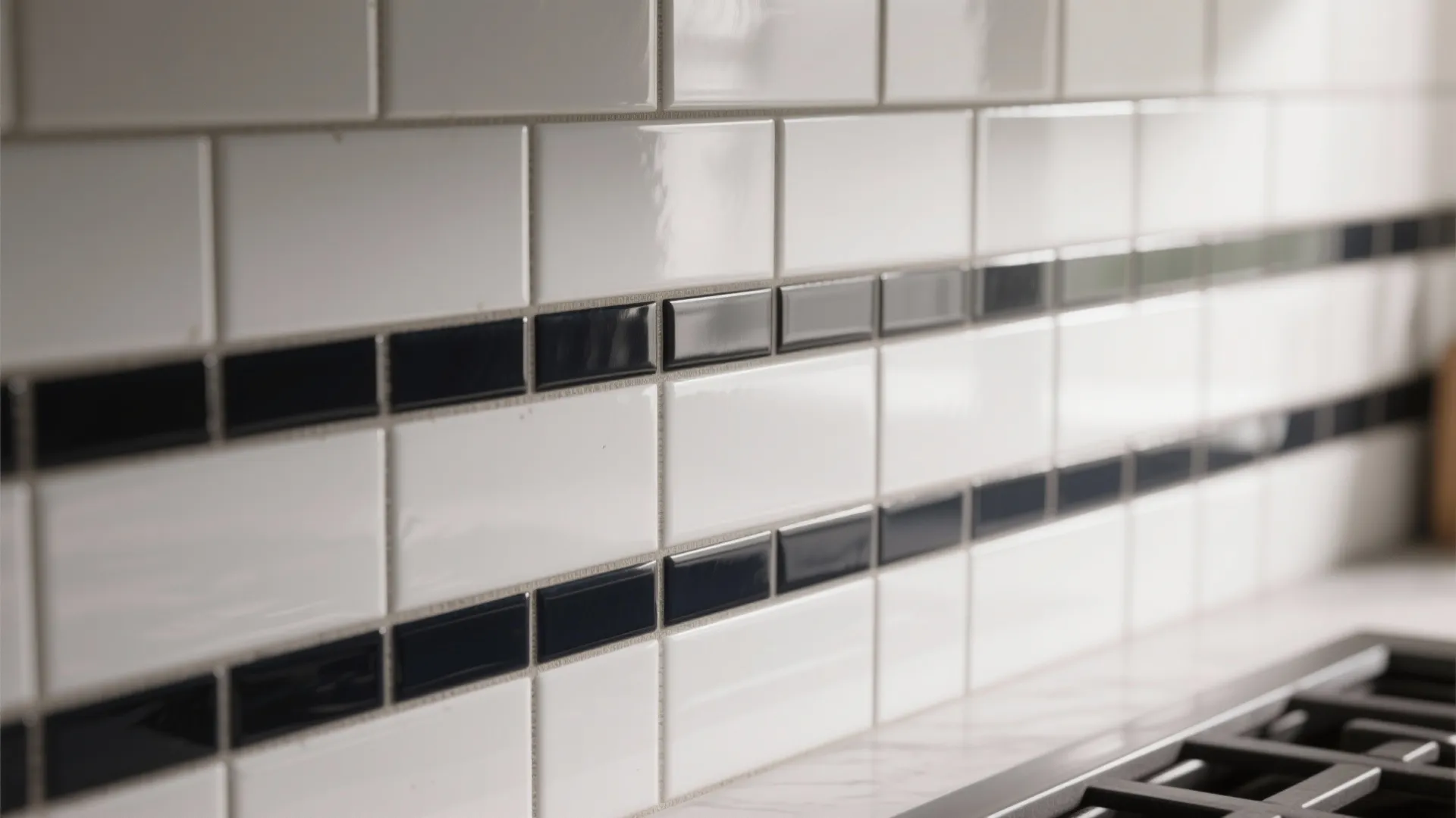 1. Subway tiles with contrasting grout