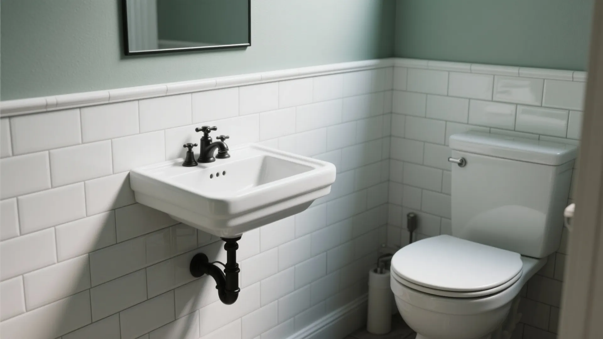 Classic Subway Wainscot, Painted Above