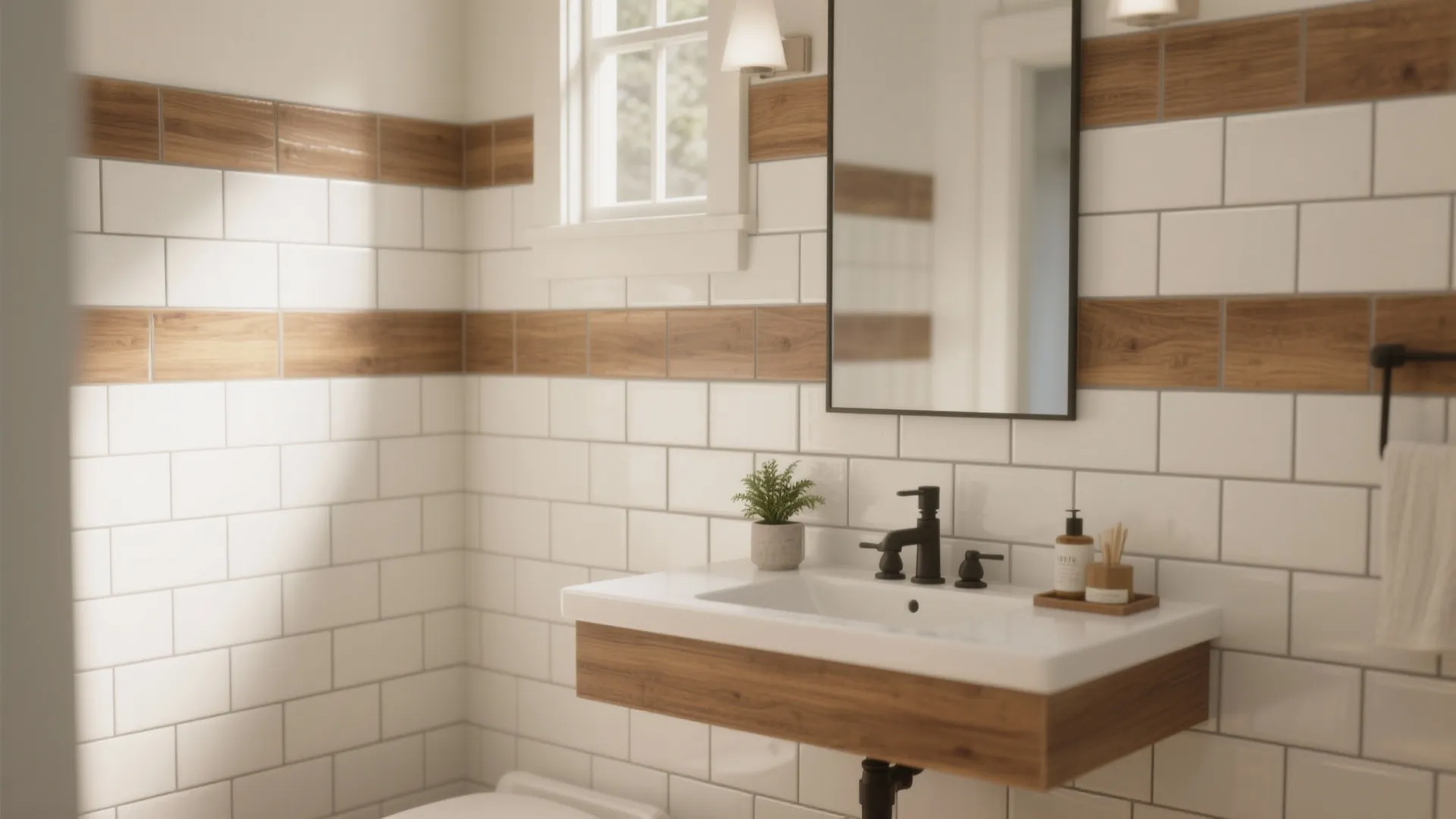 1. Classic subway with warm wood accent